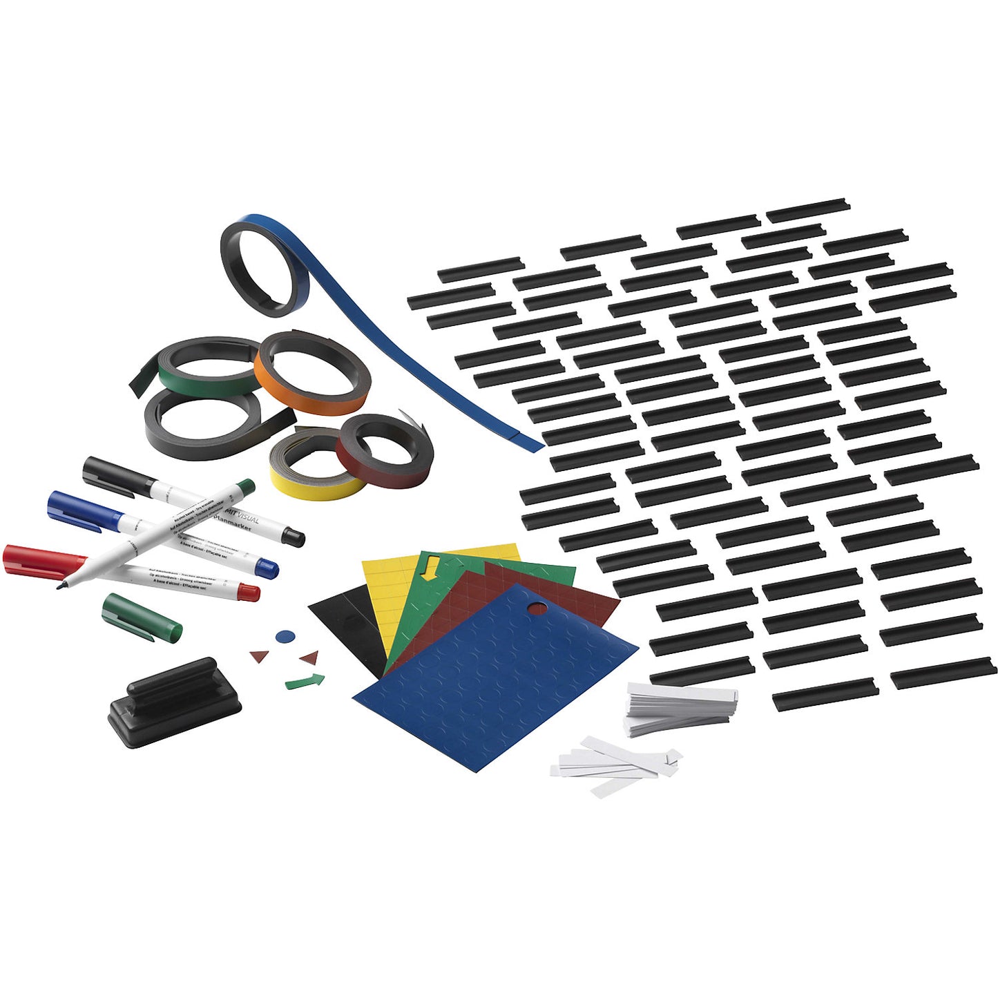 Accessory set, for board width 1200 mm, markets, magnets, labels, wiper.