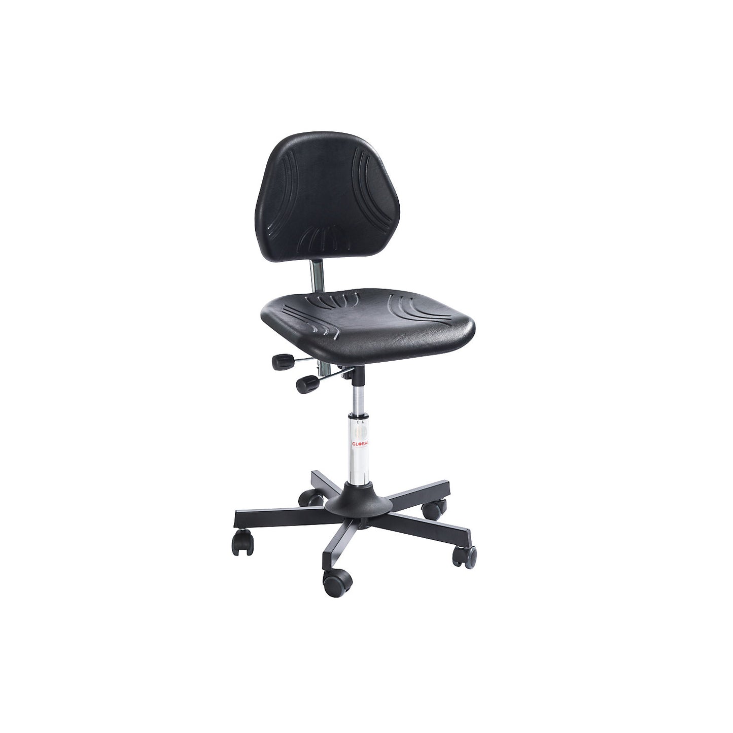 COMFORT industrial swivel chair, with castors, height adjustment range 500 - 630 mm.
