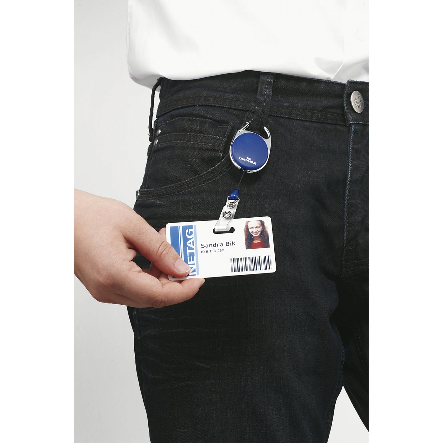 YOYO STYLE ID badge holder, with snap fastener, pack of 20, blue.