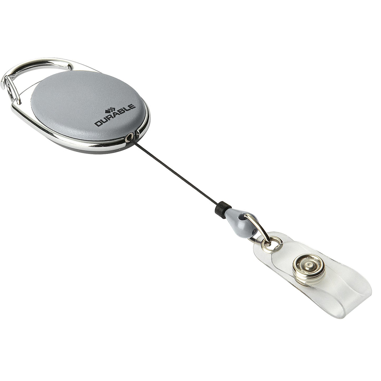 YOYO STYLE ID badge holder, with snap fastener, pack of 20, grey.