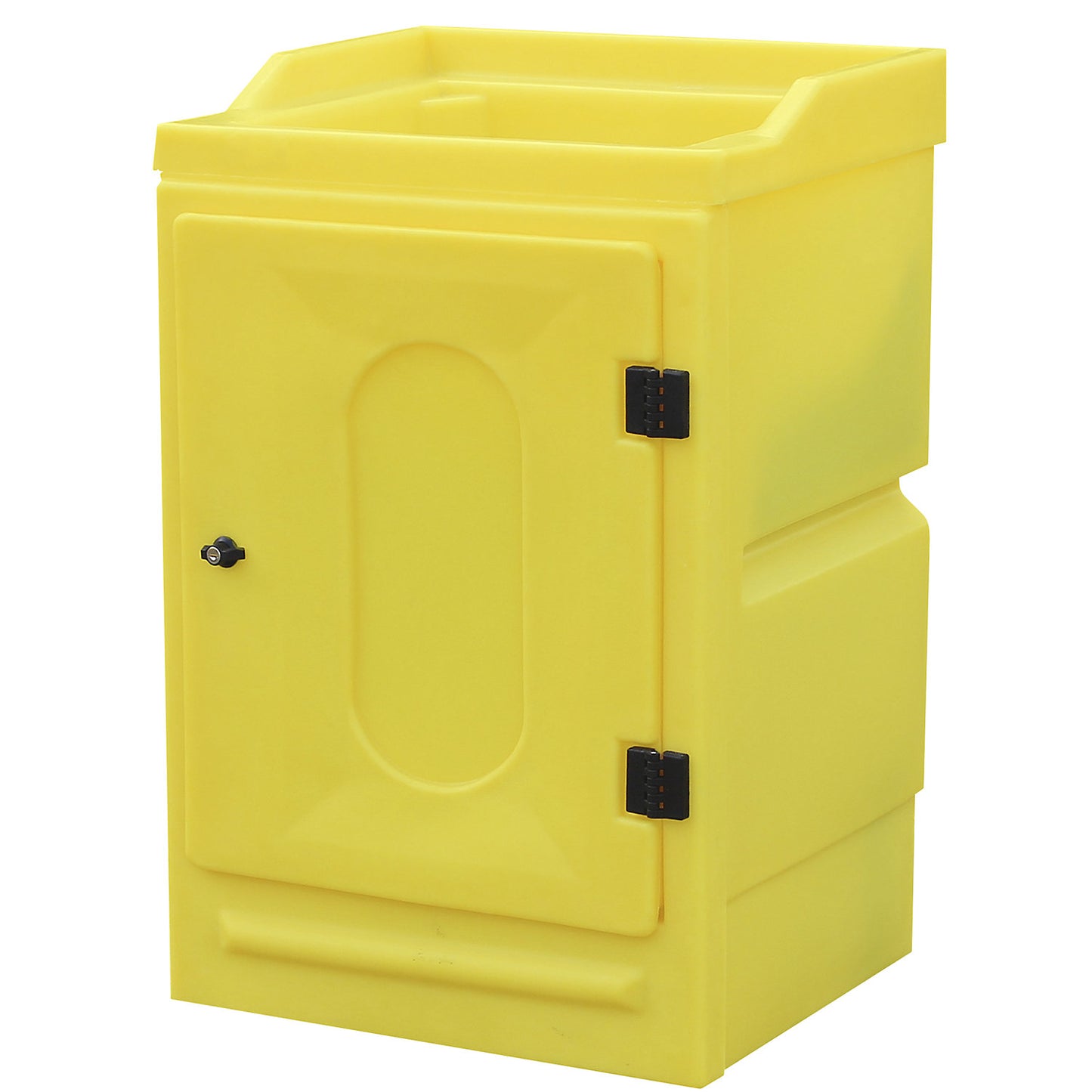 Environmental cupboard made of PE, collection capacity 48 l, 1 PE shelf, HxWxD 980 x 640 x 580 mm.