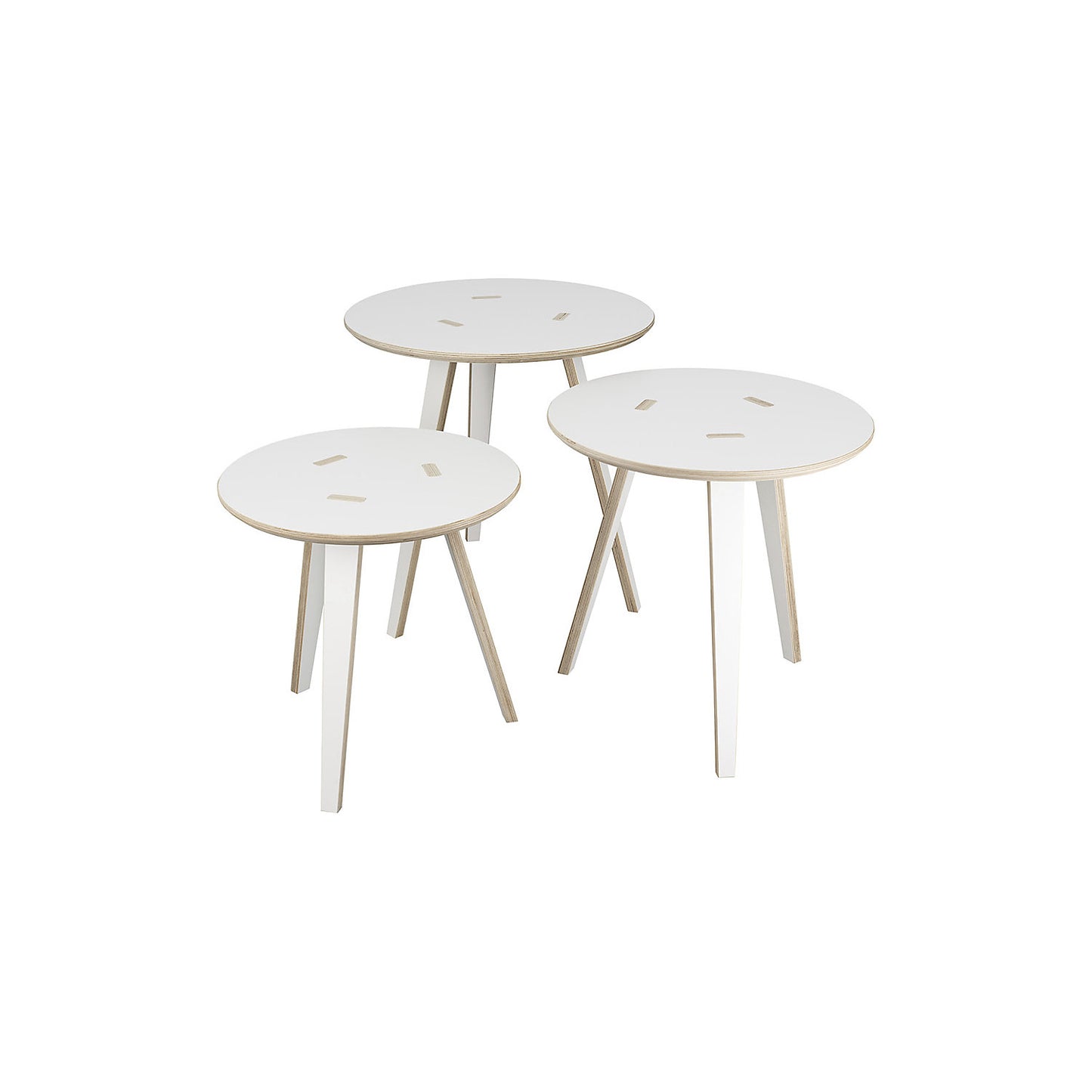RUND side table, birch multiplex, coated in white, HxØ 500 x 500 mm.