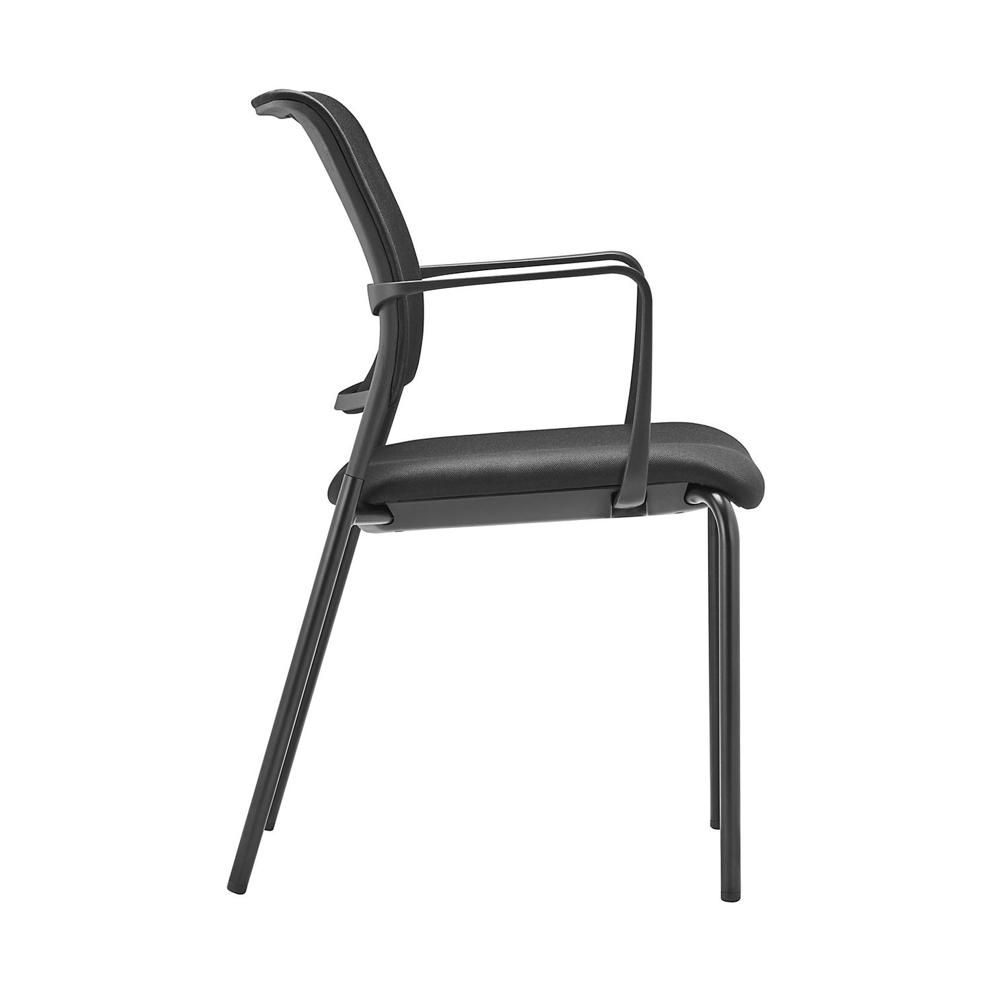 TO-SYNC meet meeting room chair, with upholstered back rest, pack of 4, black, with arm rests.