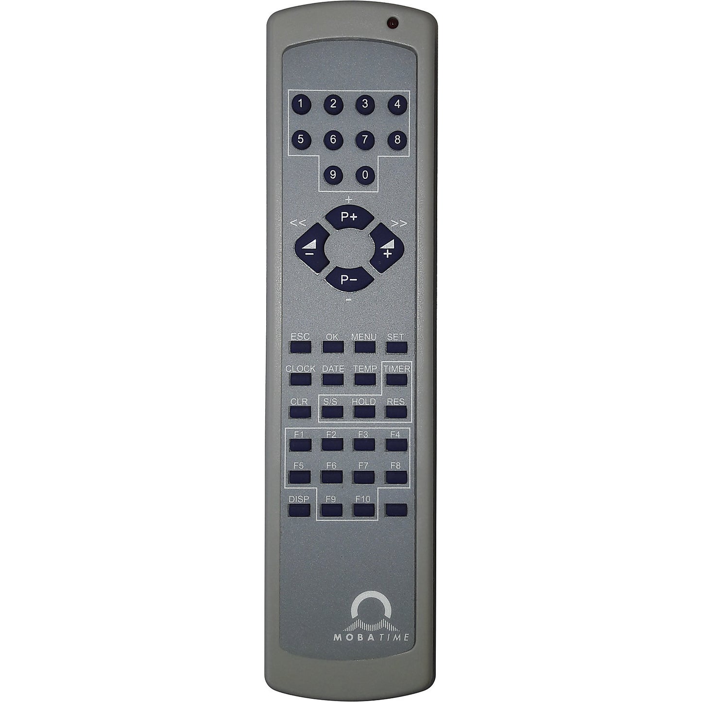 Infrared remote control, for LED digital clocks, light grey.