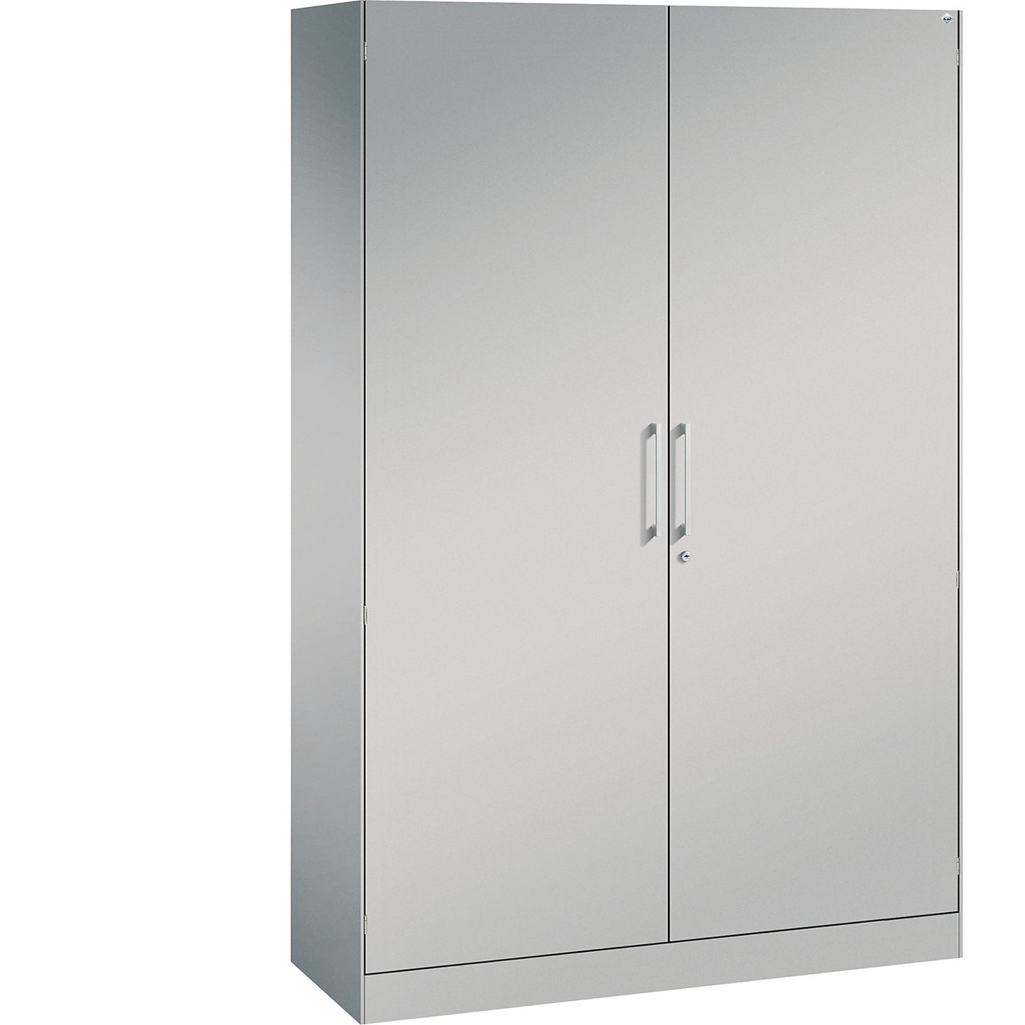 ASISTO double door cupboard, height 1980 mm, width 1200 mm, 4 shelves, white aluminium/white aluminium.