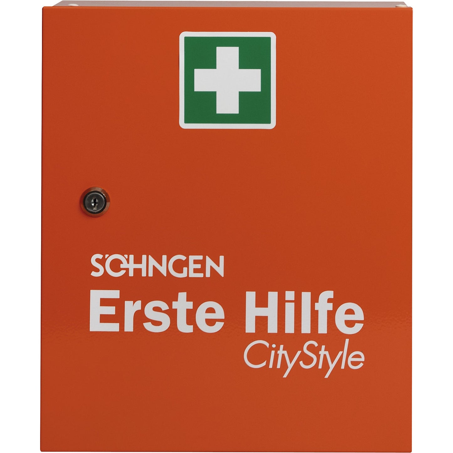 HEIDELBERG City Style first aid cabinet, HxWxD 362 x 302 x 140 mm, empty, orange.