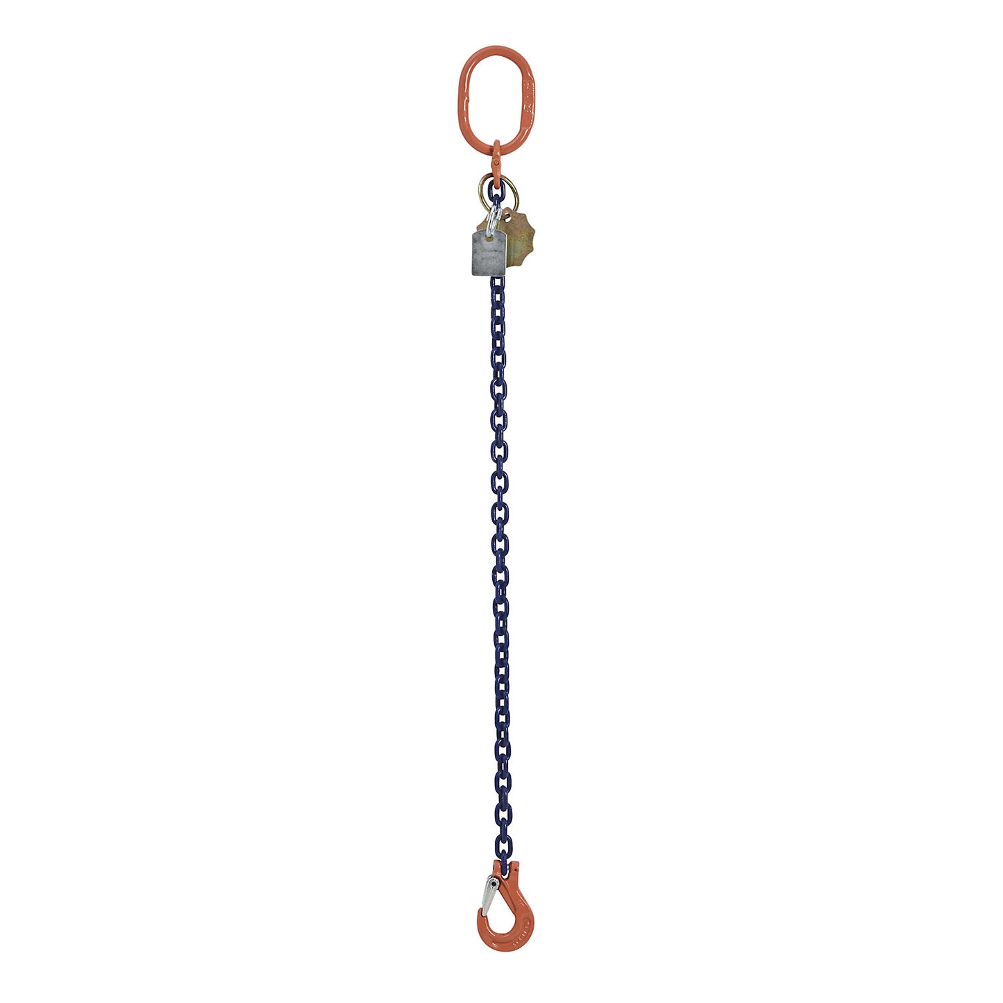 GK10 chain sling, single leg, max. load 4000 kg, chain thickness 10 mm, effective length 1.5 m.
