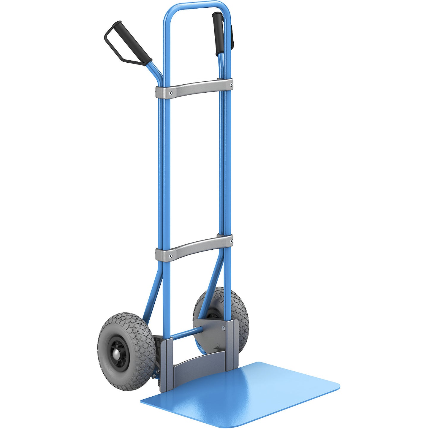 Sack truck, blue, footplate WxD 450 x 500 mm, blue, PU tyres.