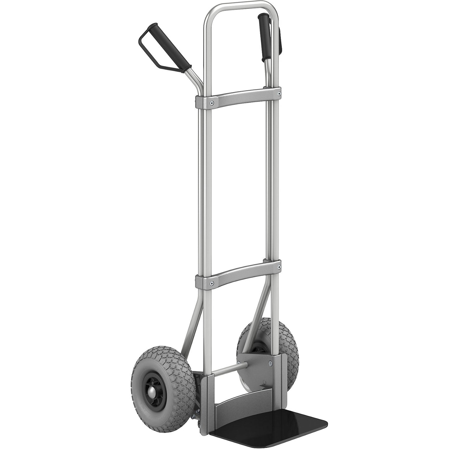 Aluminium sack truck, footplate WxD 280 x 250 mm, black, PU tyres.