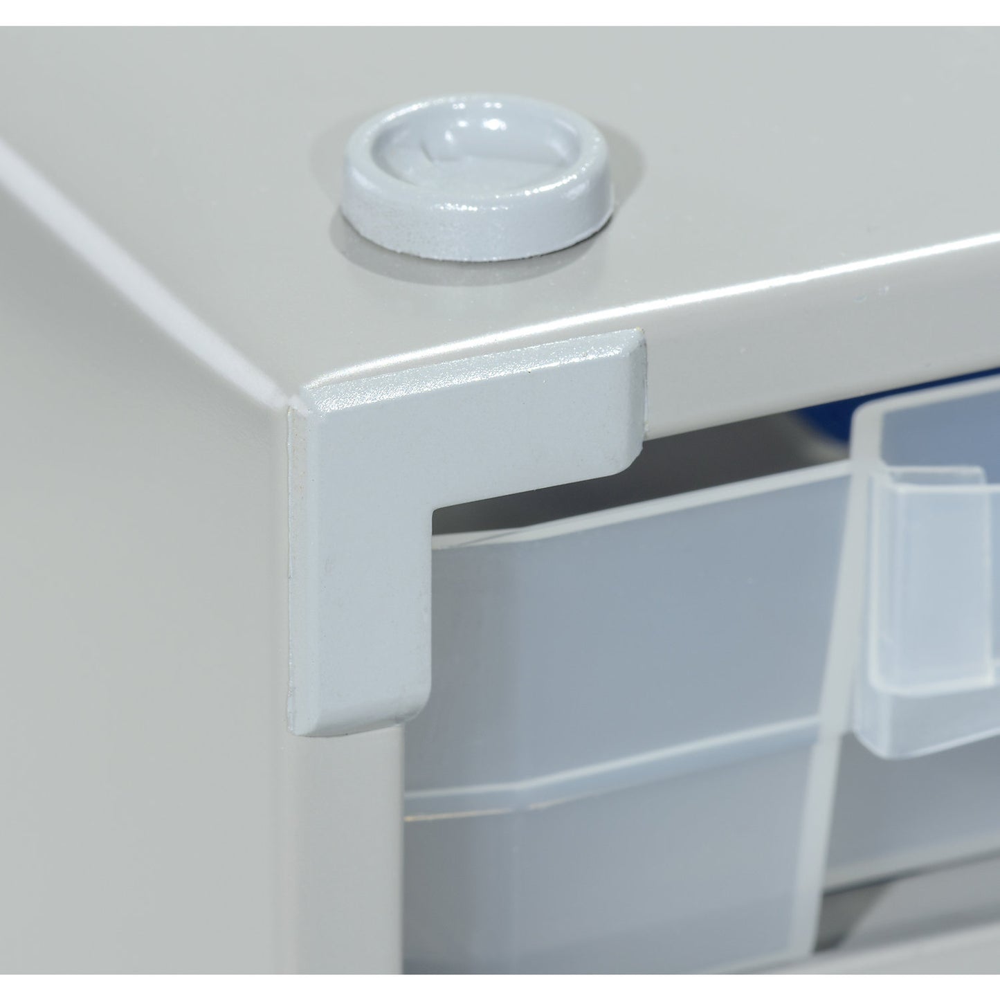 Metal small parts cabinet, HxWxD 565 x 300 x 140 mm, 24 drawers, 24 dividers.