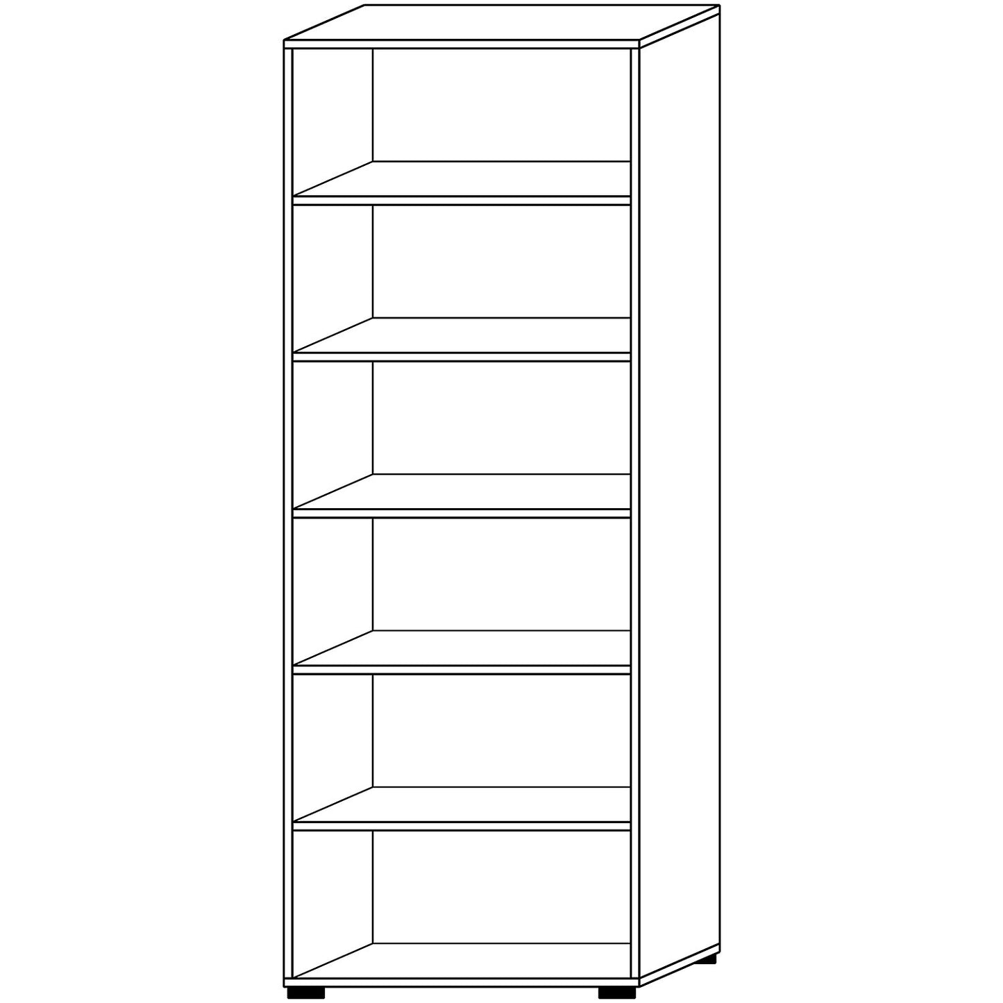 VERA-ZWO - Office shelf unit, HxWxD 2156 x 800 x 400 mm, 6 file heights, white.