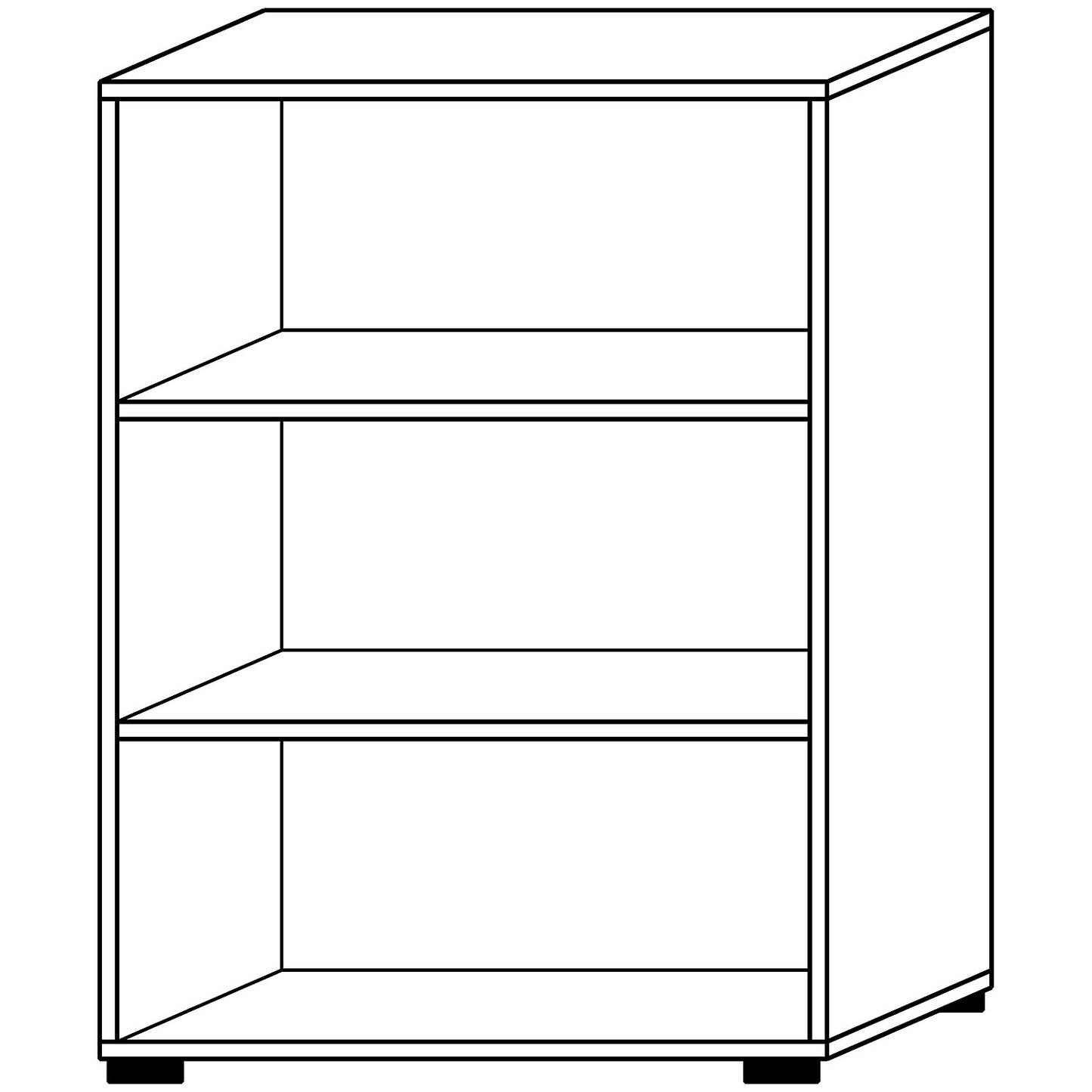 VERA-ZWO - Office shelf unit, HxWxD 1100 x 800 x 400 mm, 3 file heights, light grey.