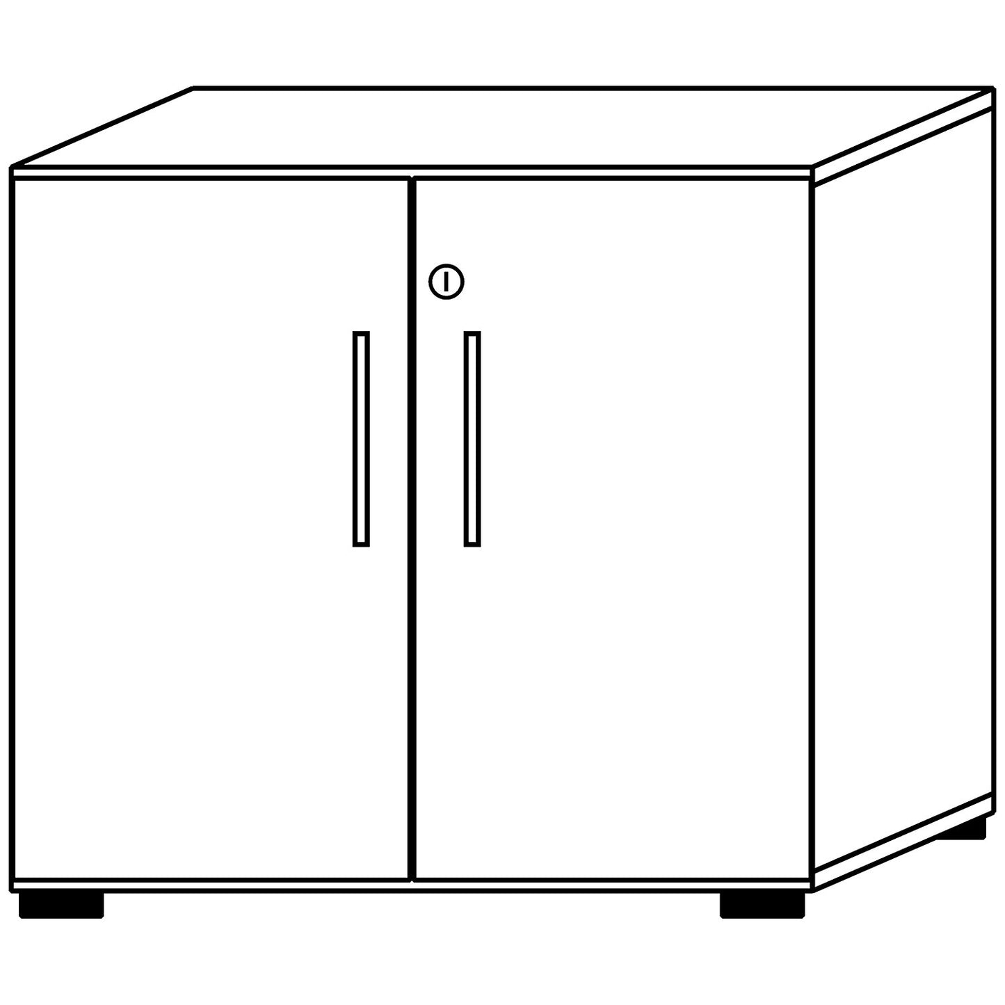 VERA-ZWO - Office cupboard, HxWxD 748 x 800 x 420 mm, 1 shelf, white.