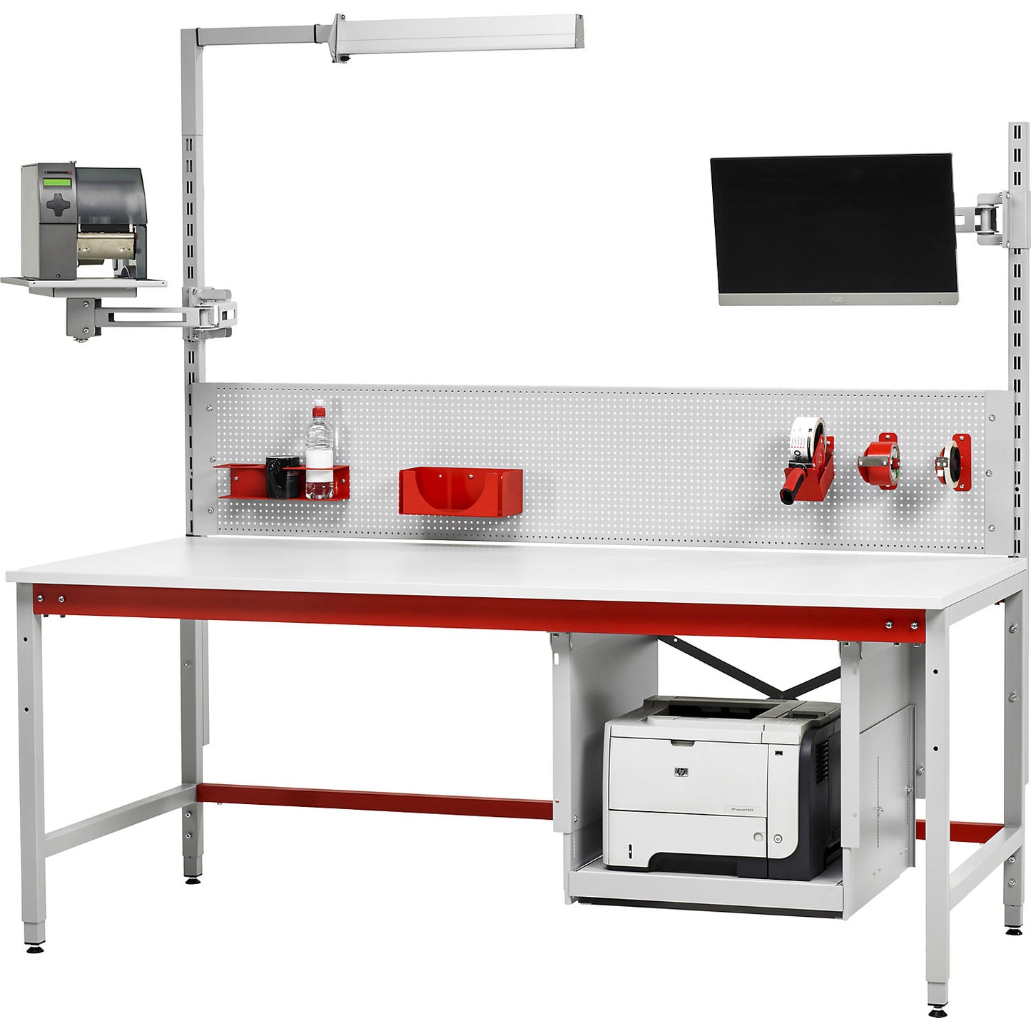 Can and bottle holder, for perforated rear panel, HxWxD 70 x 300 x 110 mm.