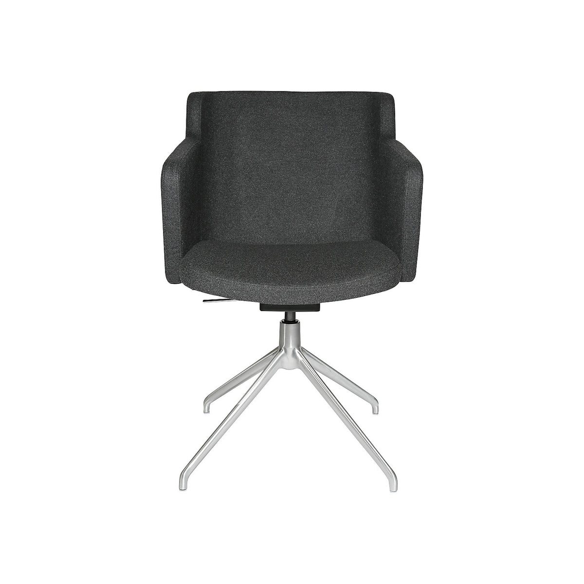 SFH visitors' chair, 3D seat joint and aluminium five star base, charcoal.