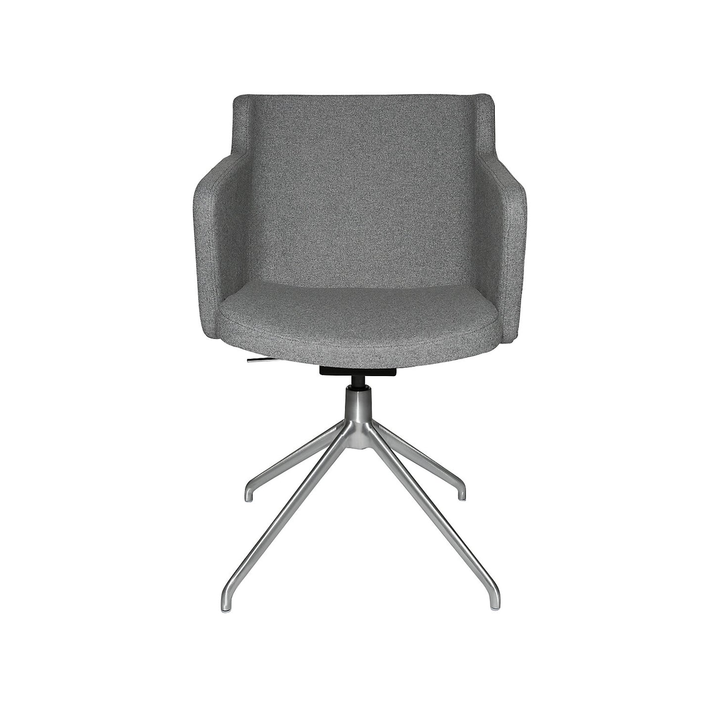 SFH visitors' chair, 3D seat joint and aluminium five star base, light grey.