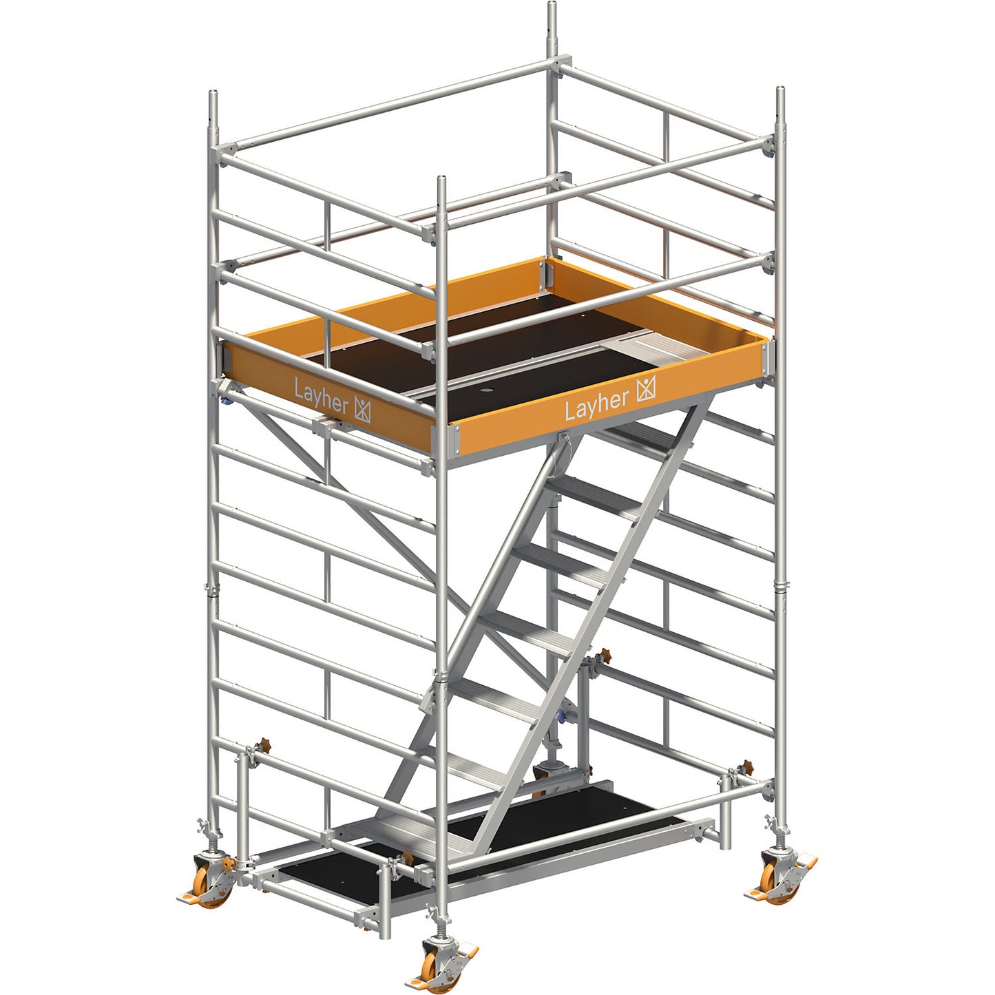 Universal mobile access tower, with ladder frame, platform 1.80 x 1.50 m, tower height 3.43 m.