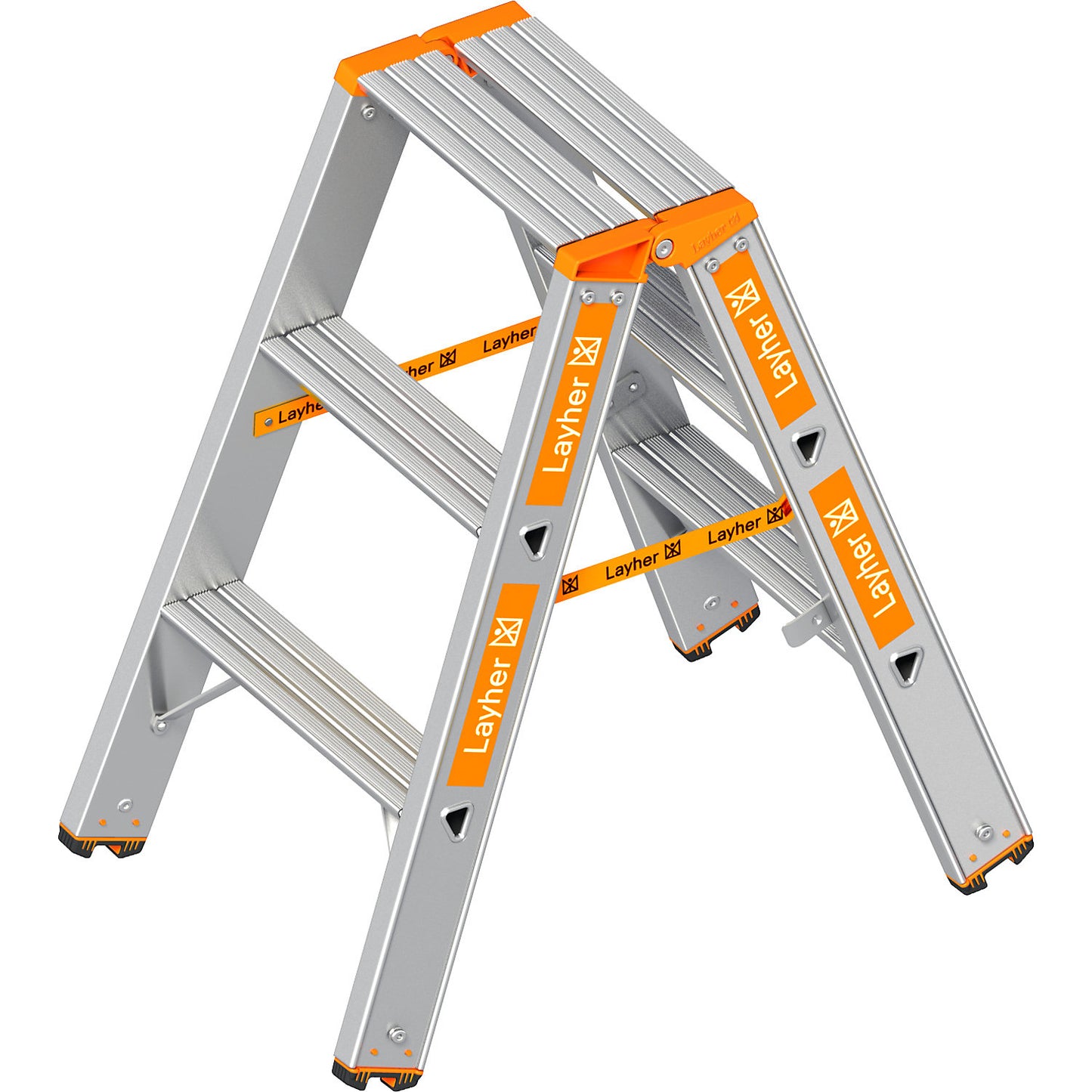 Step ladder, double sided access, 2 x 3 steps.