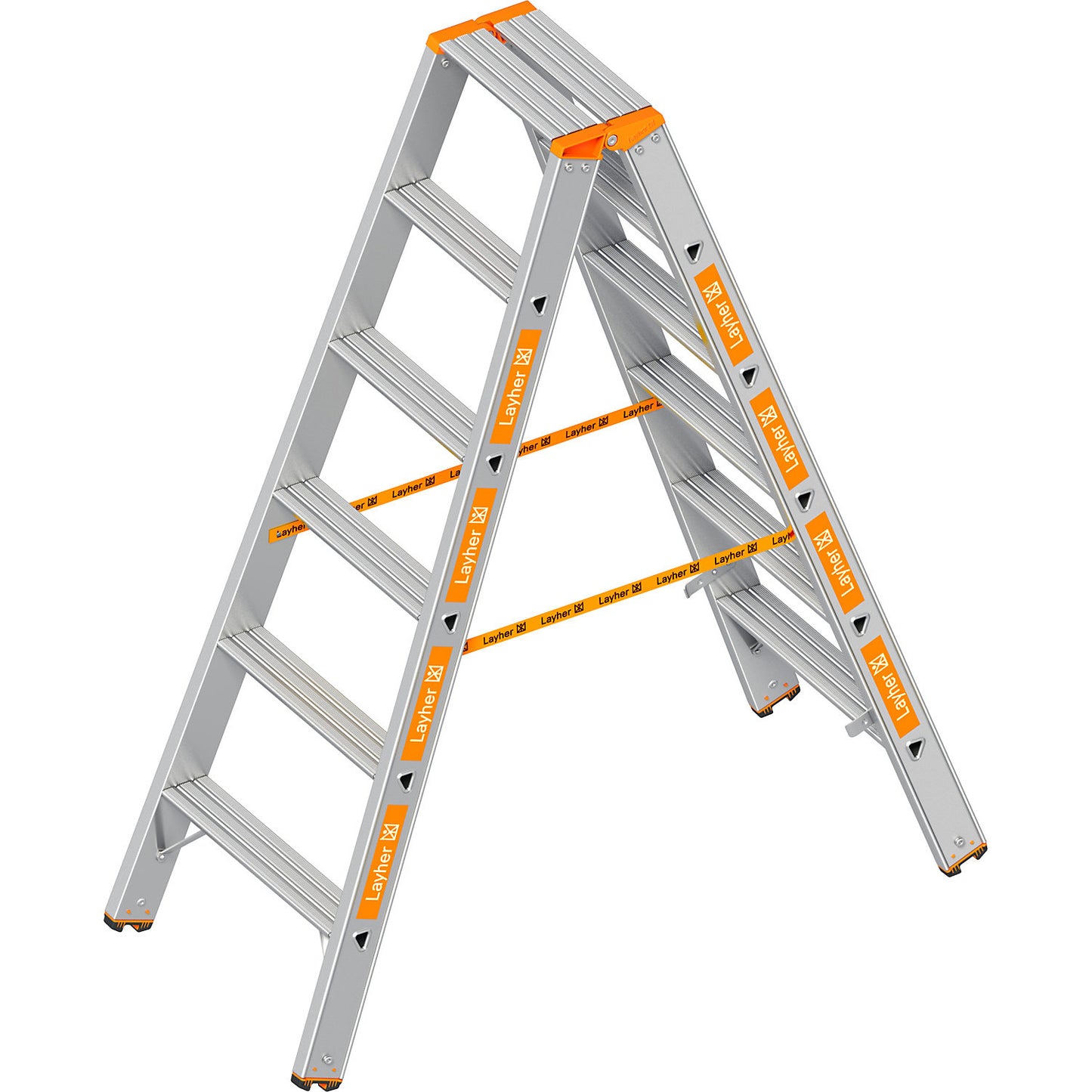 Step ladder, double sided access, 2 x 6 steps.