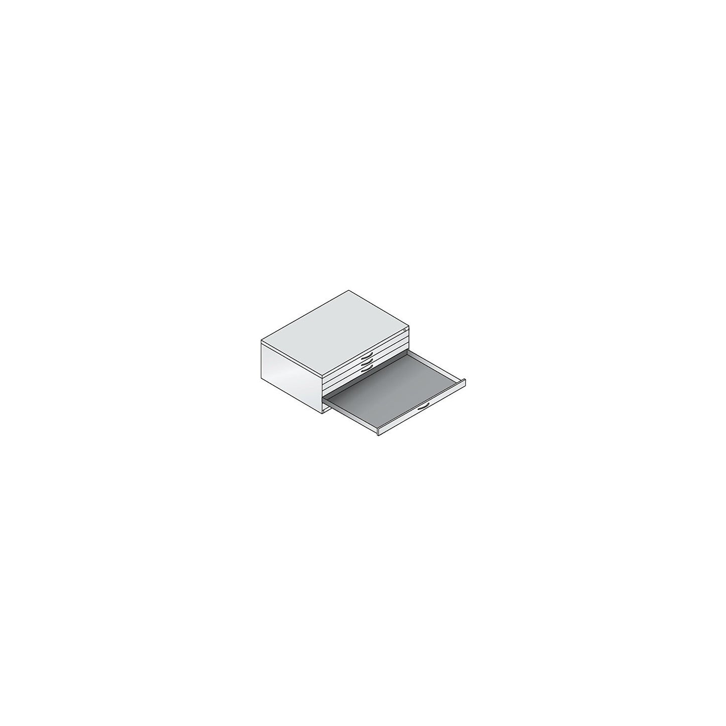 Drawing cabinet, A1, 5 drawers, height 420 mm, black grey.