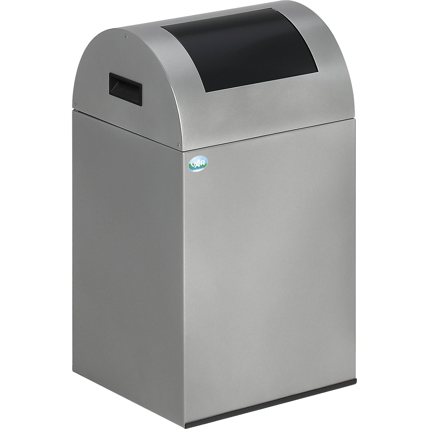 Self extinguishing recyclable waste collector, capacity 43 l, HxWxD 600 x 320 x 320 mm, silver, charcoal flap.
