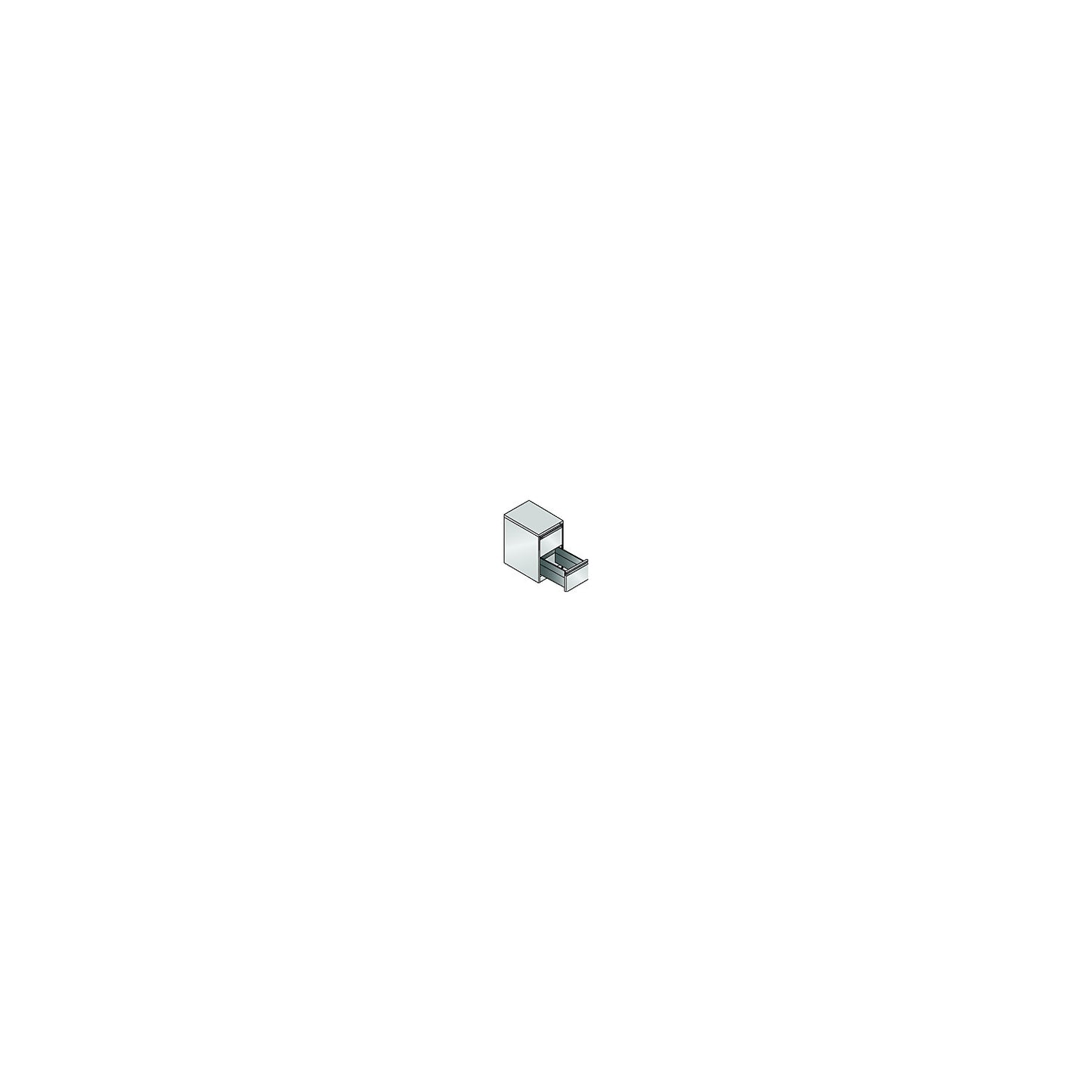 ACURADO suspension filing cabinet, 1 track, 2 drawers, light grey.