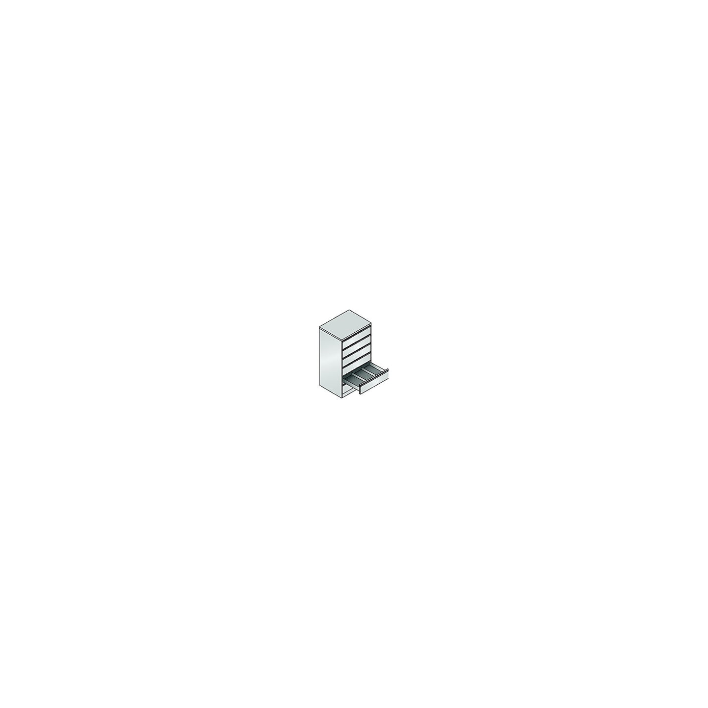 ACURADO index card cabinet, 3 track, 6 drawers, light grey.