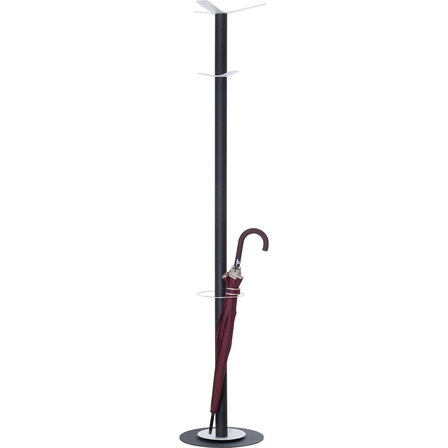 easyCloth coat stand, steel, incl. umbrella stand, model A, 6 hooks.
