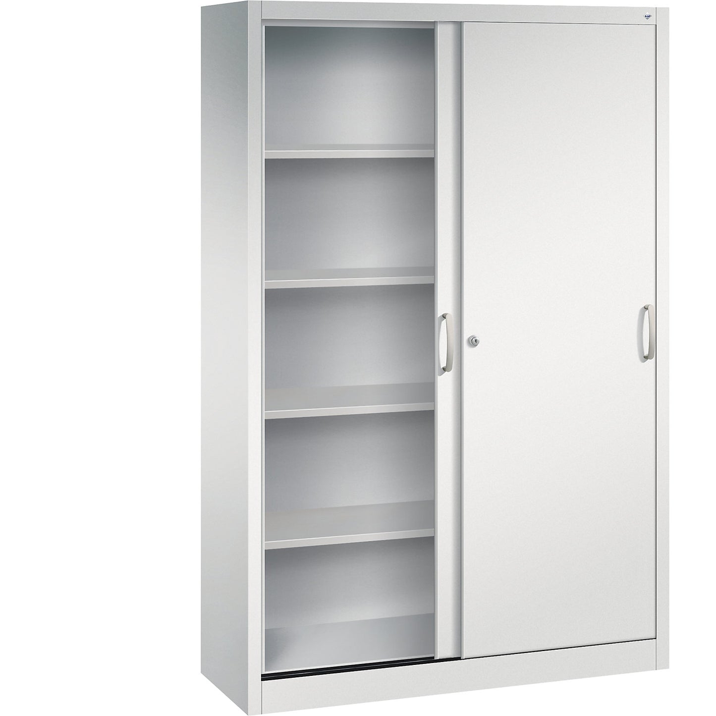 ACURADO sliding door cupboard, 4 shelves, HxWxD 1950 x 1200 x 400 mm, light grey.