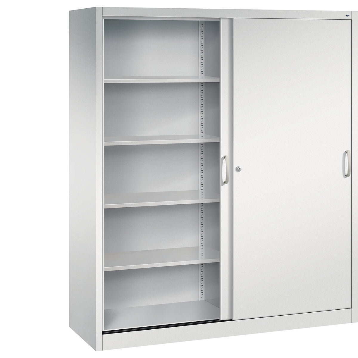 ACURADO sliding door cupboard, 8 shelves, HxWxD 1950 x 1600 x 500 mm, light grey.