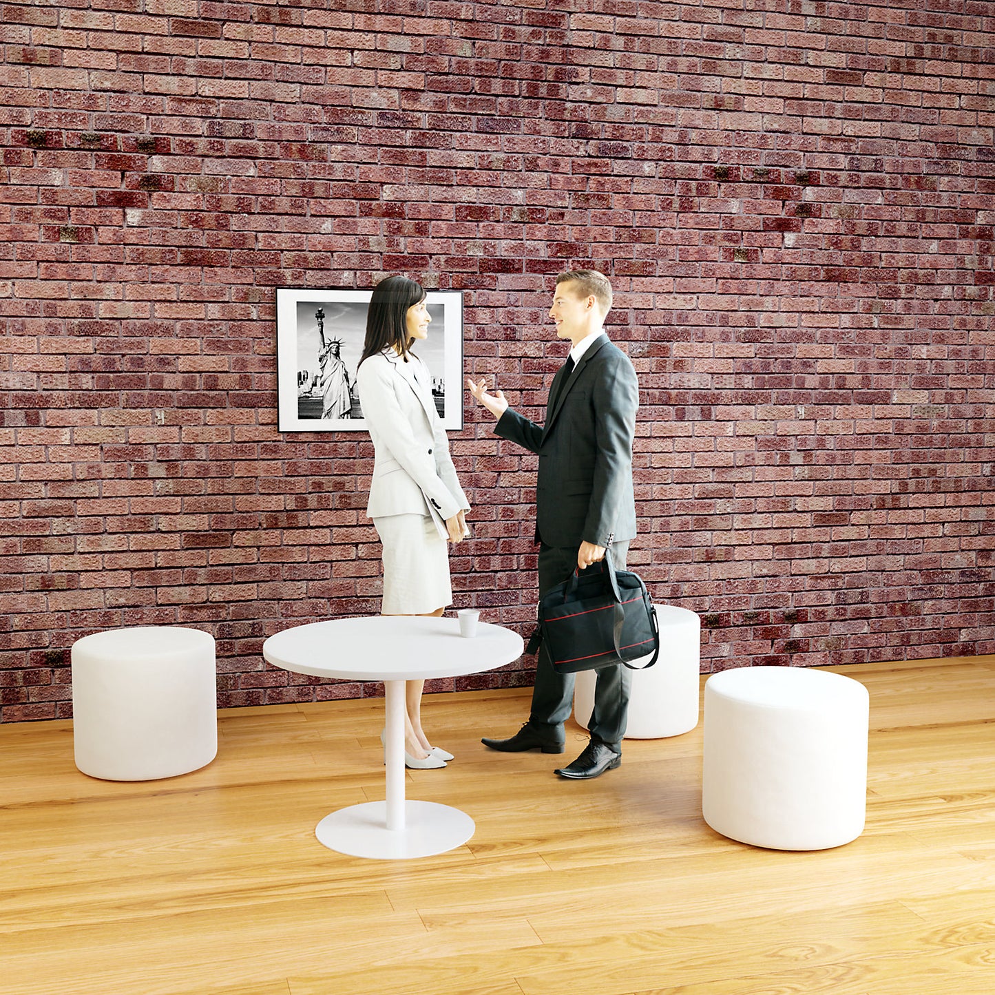 Lounge table, round, Ø 600 mm, white.