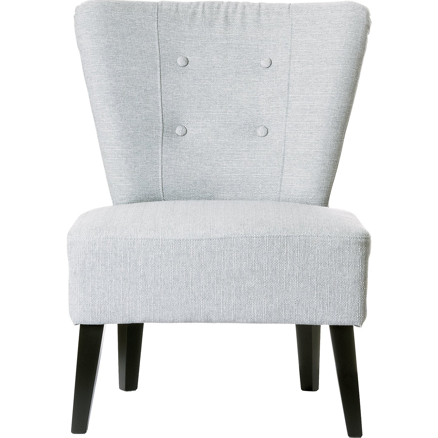 BRIGHTON armchair, feet made of solid wood, light grey.