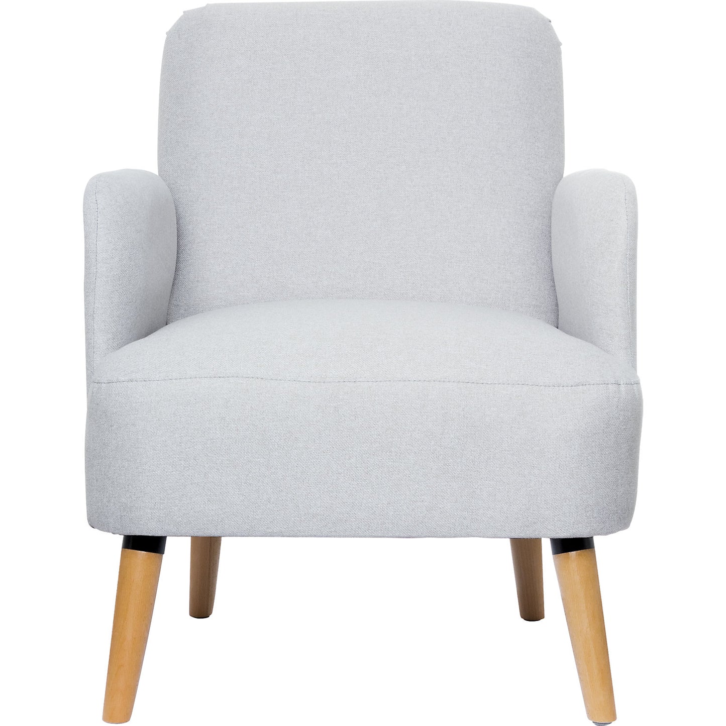 BROOKS armchair, feet made of solid wood, light grey.