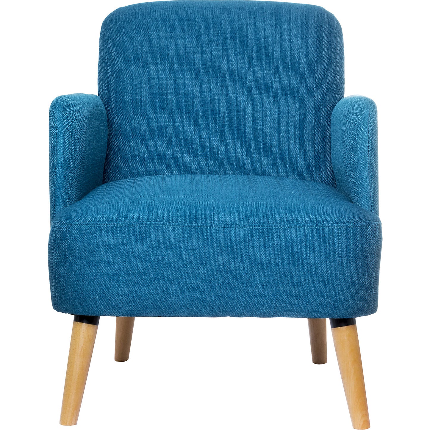 BROOKS armchair, feet made of solid wood, blue.