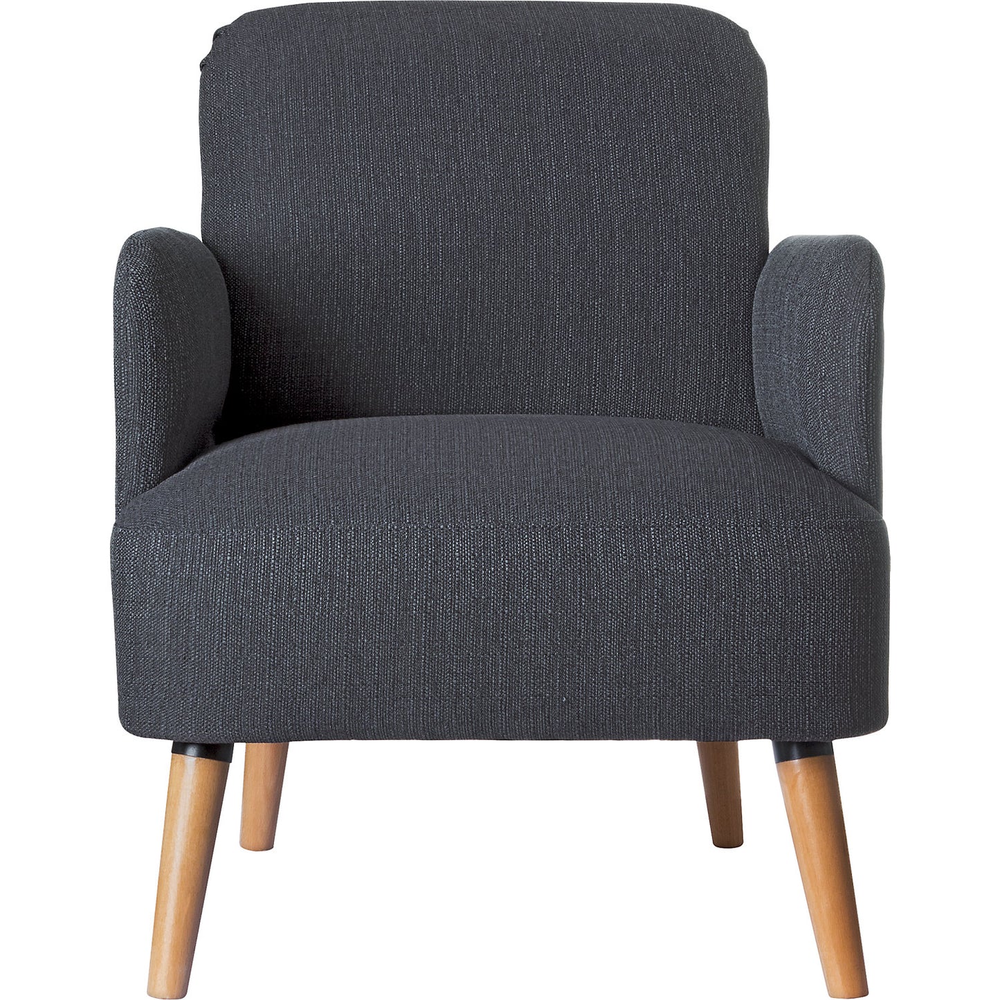 BROOKS armchair, feet made of solid wood, charcoal.