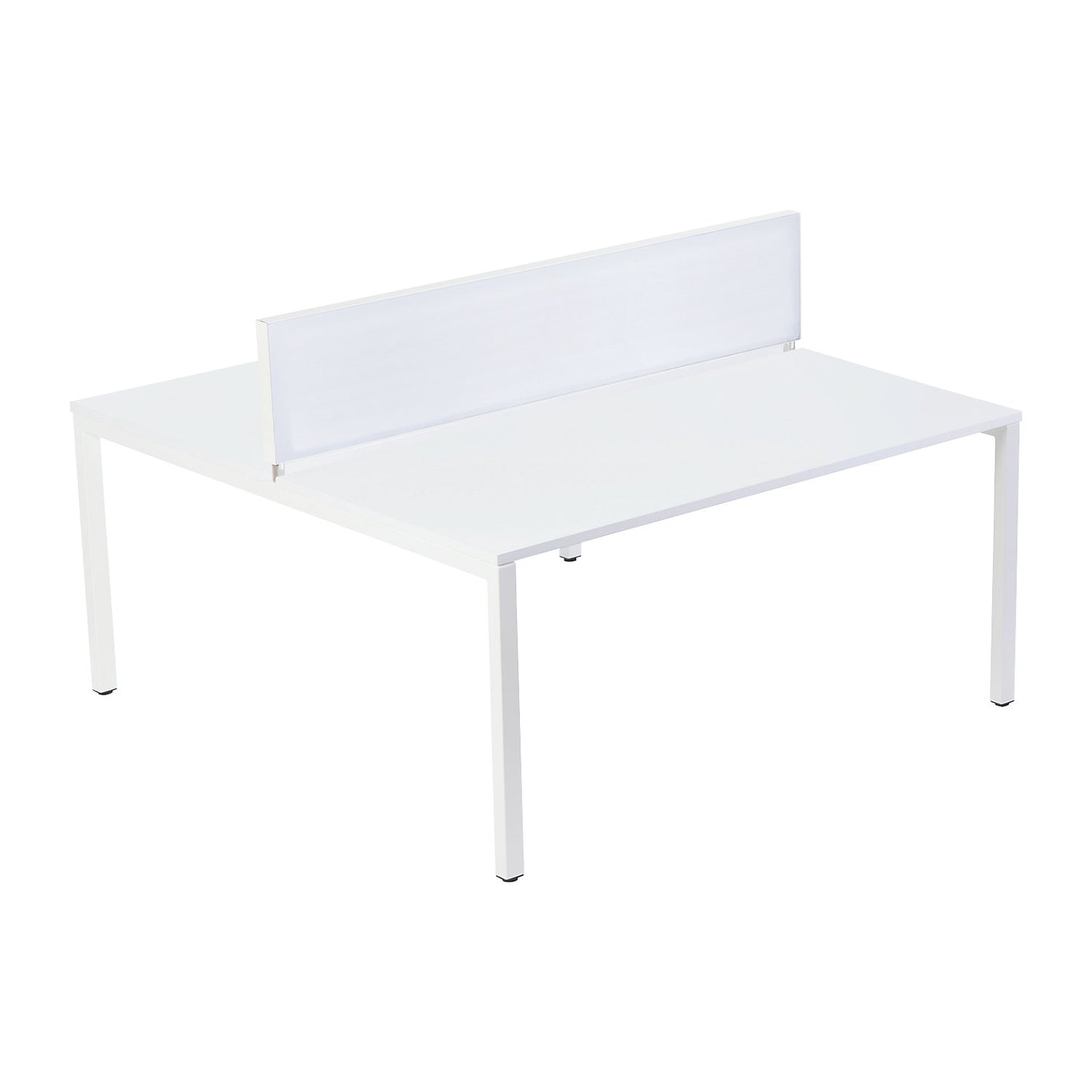 Desk for teams of two, width 1400 mm, depth 600 / 1260 mm, white.