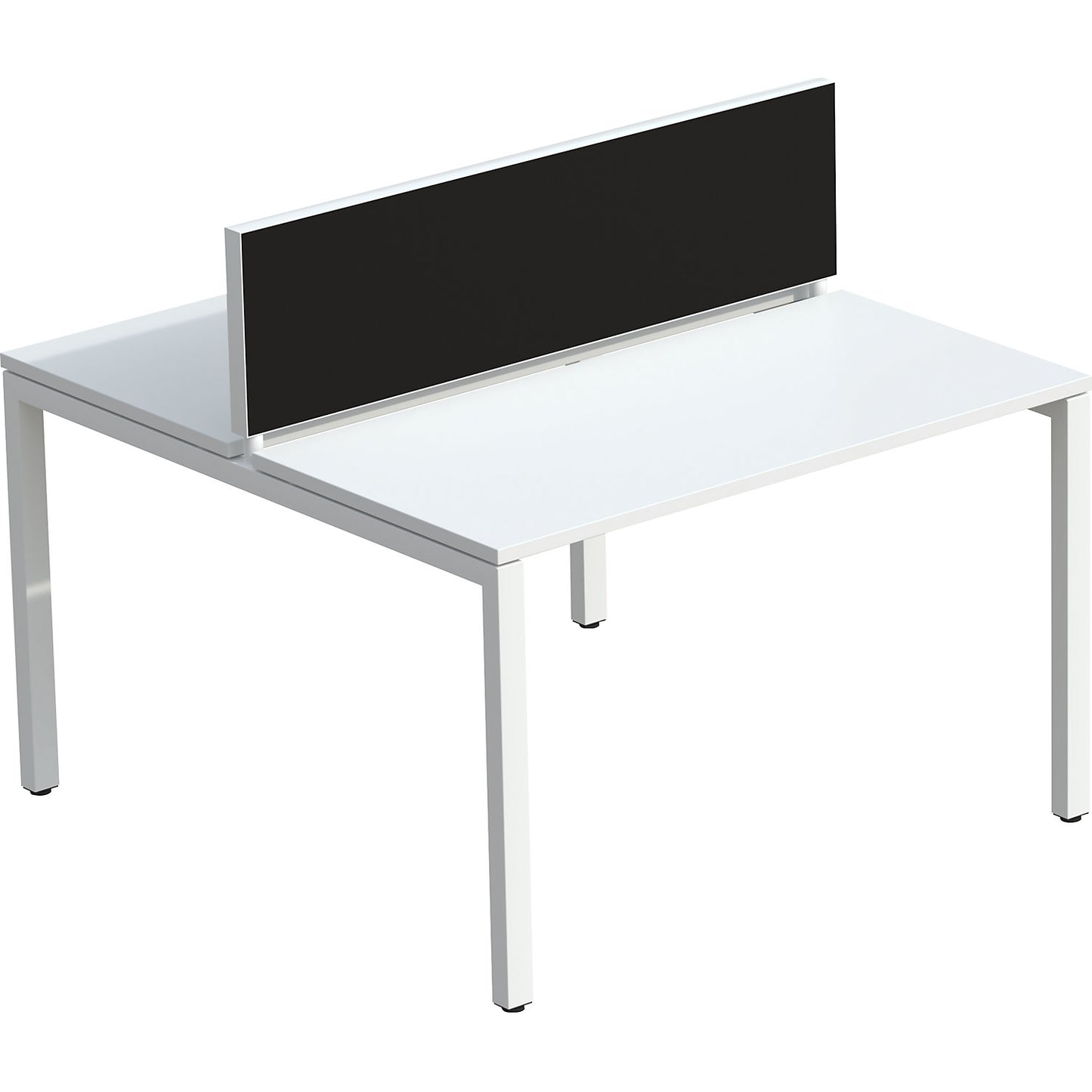 Table partition for team desks, width 1600 mm, black cover.