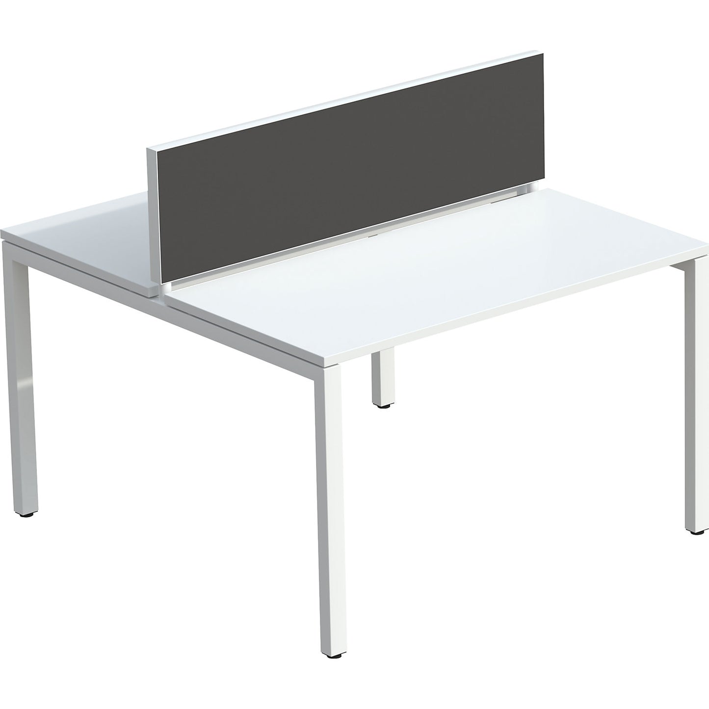 Table partition for team desks, width 1600 mm, charcoal cover.