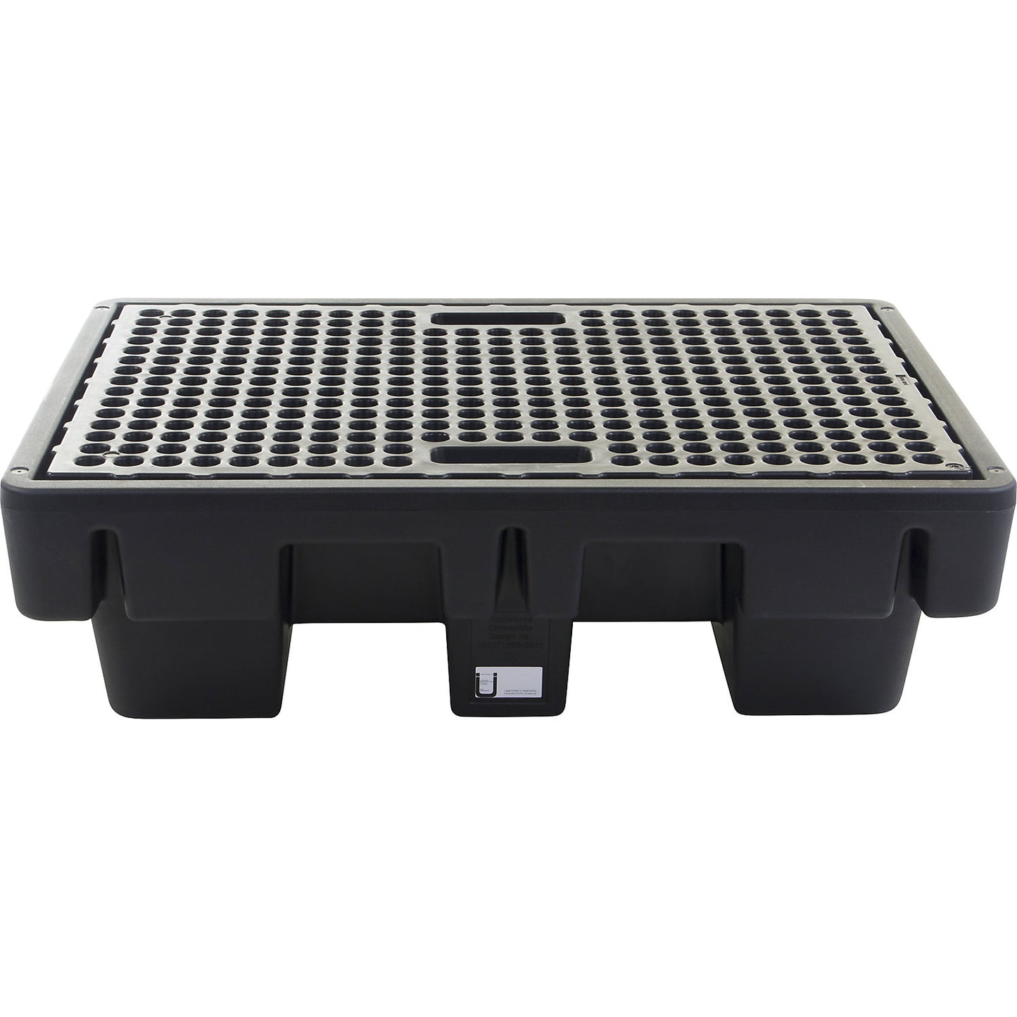 PE drum sump for 2 x 200 l drums, sump capacity 220 l, with PE grate, LxWxH 910 x 1310 x 380 mm.