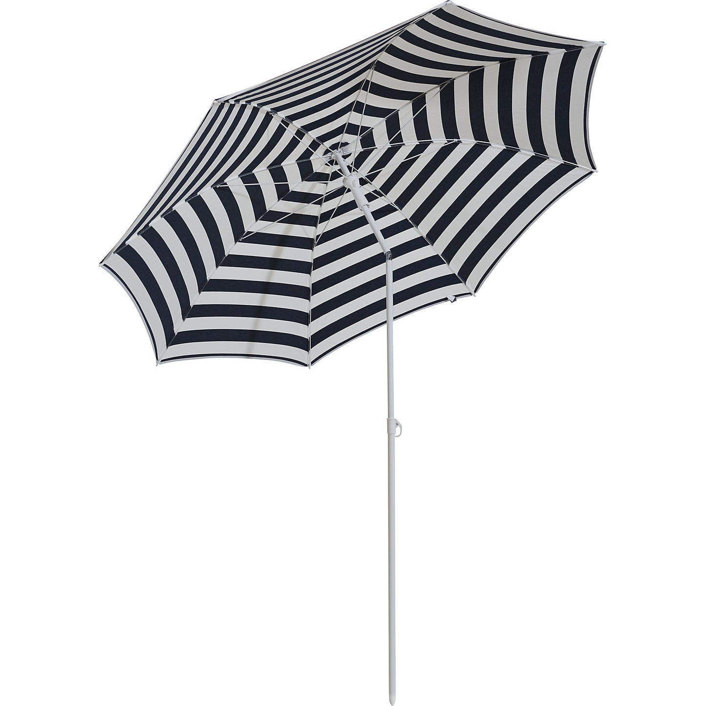Parasol, round design, Ø 2000 mm, white frame, white / blue.