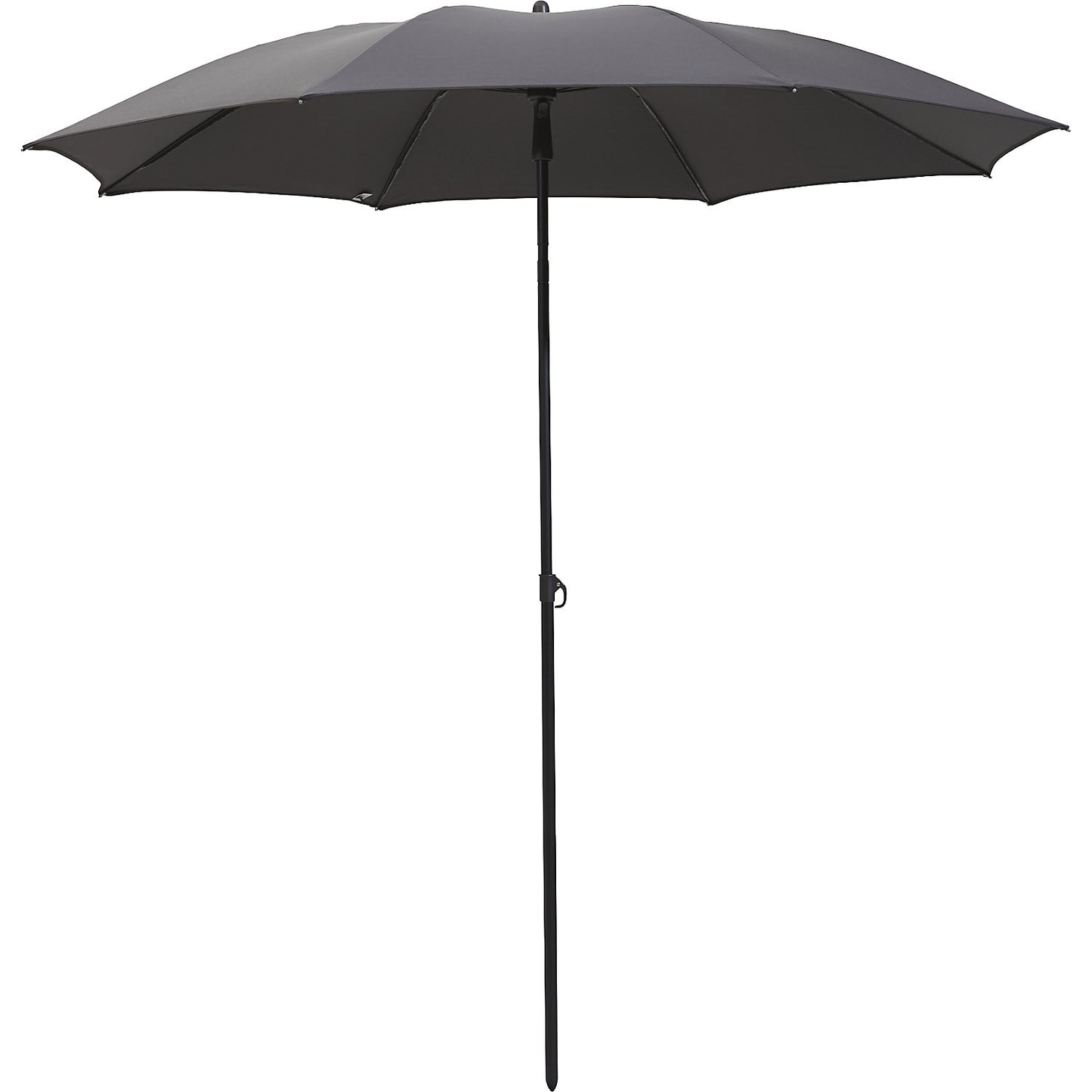 Parasol, round design, Ø 2000 mm, charcoal frame, grey.