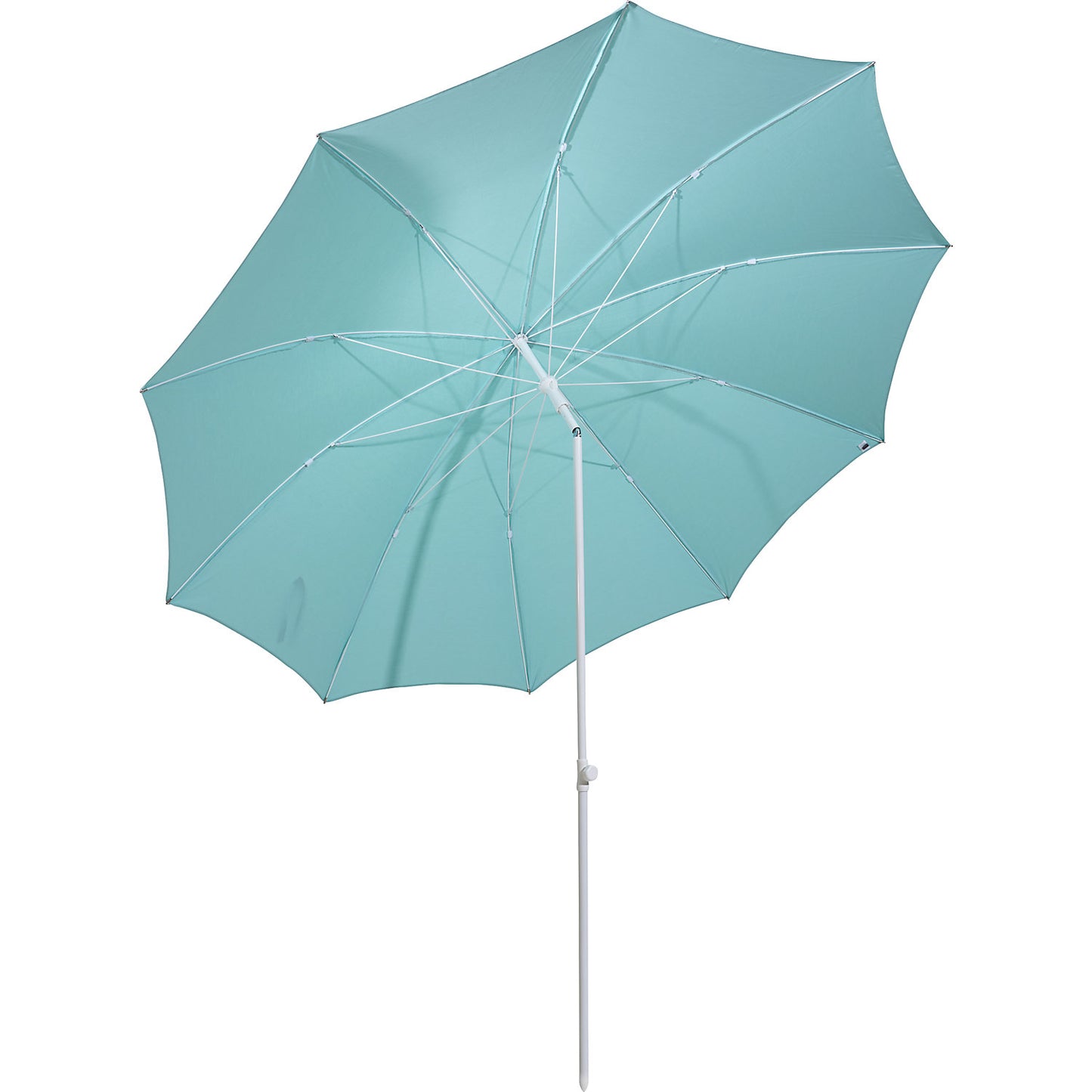 Parasol, round design, Ø 2800 mm, white frame, aqua.