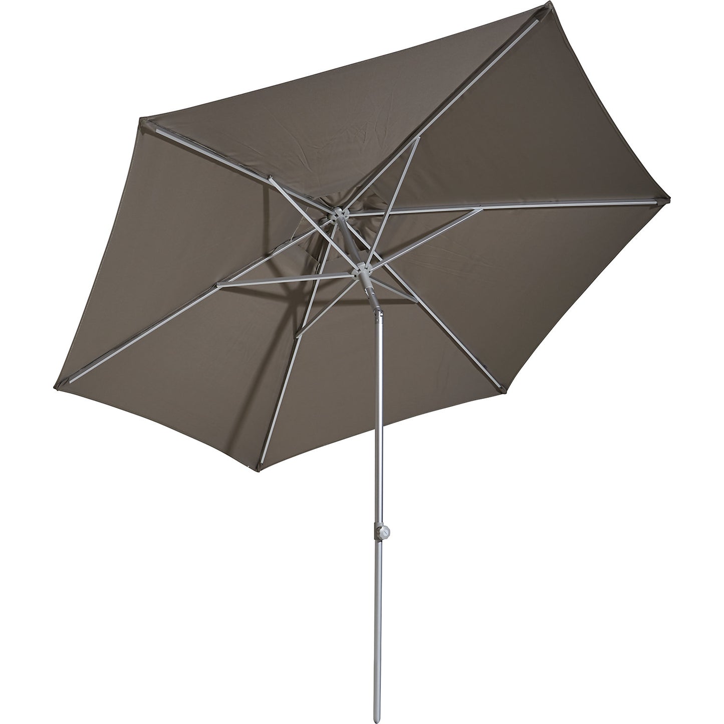 Parasol, square design, Ø 3000 mm, aluminium frame, taupe.