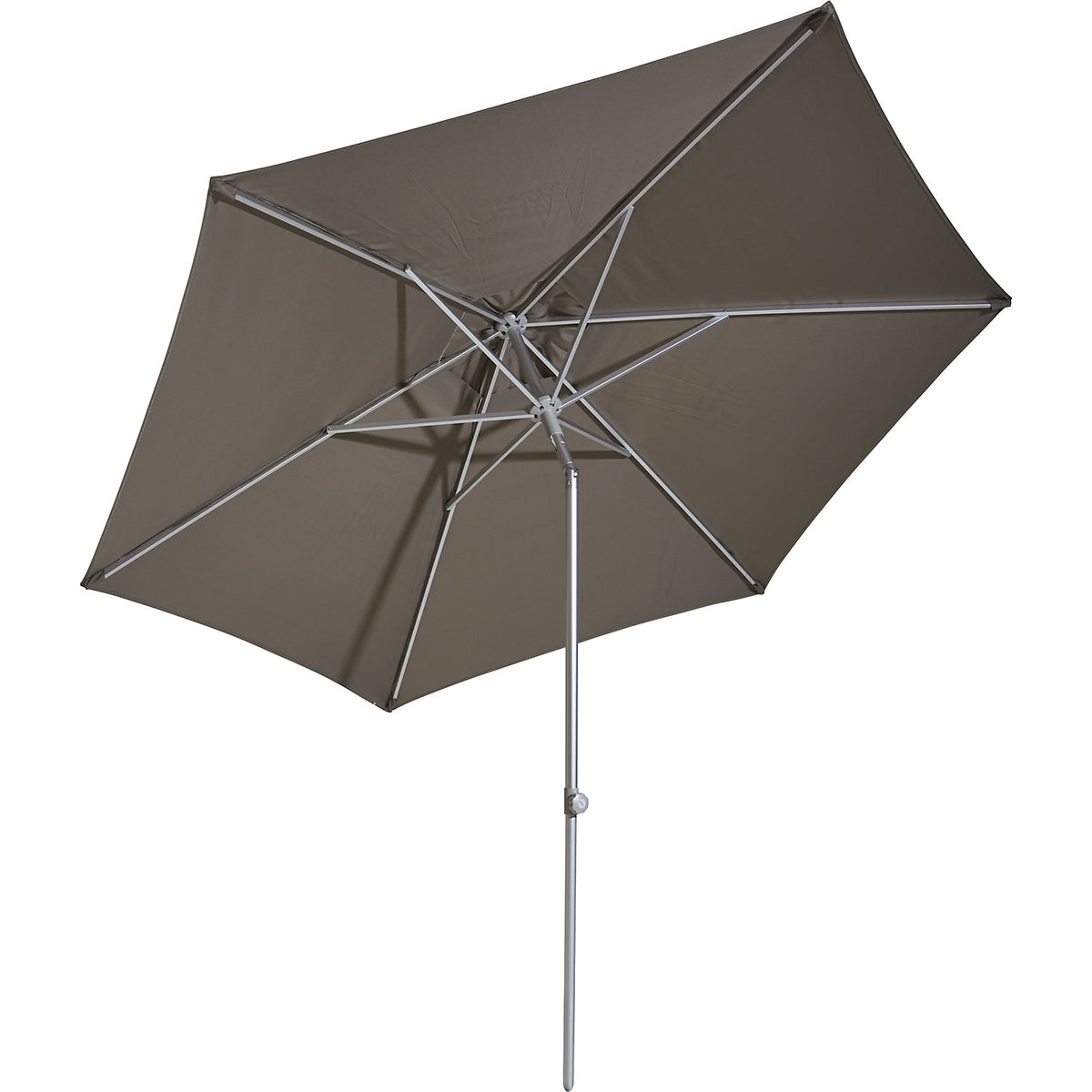 Parasol, square design, Ø 3000 mm, aluminium frame, taupe.