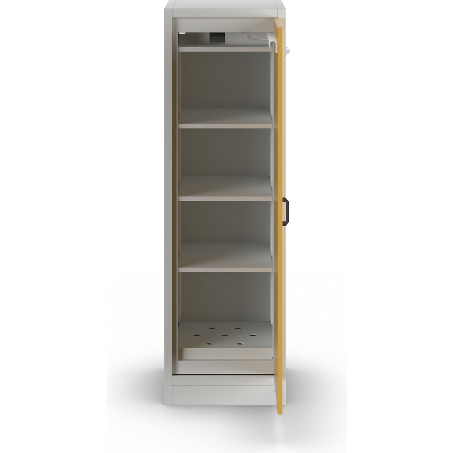 Fire resistant hazardous goods storage cupboard type 30, 1 door, HxWxD 1935 x 595 x 595 mm.