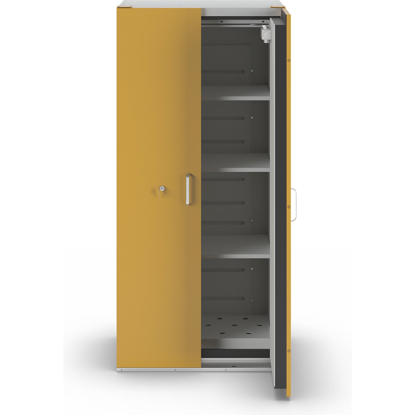Fire resistant hazardous goods storage cupboard type 90, 2 doors, HxWxD 1935 x 900 x 598 mm.