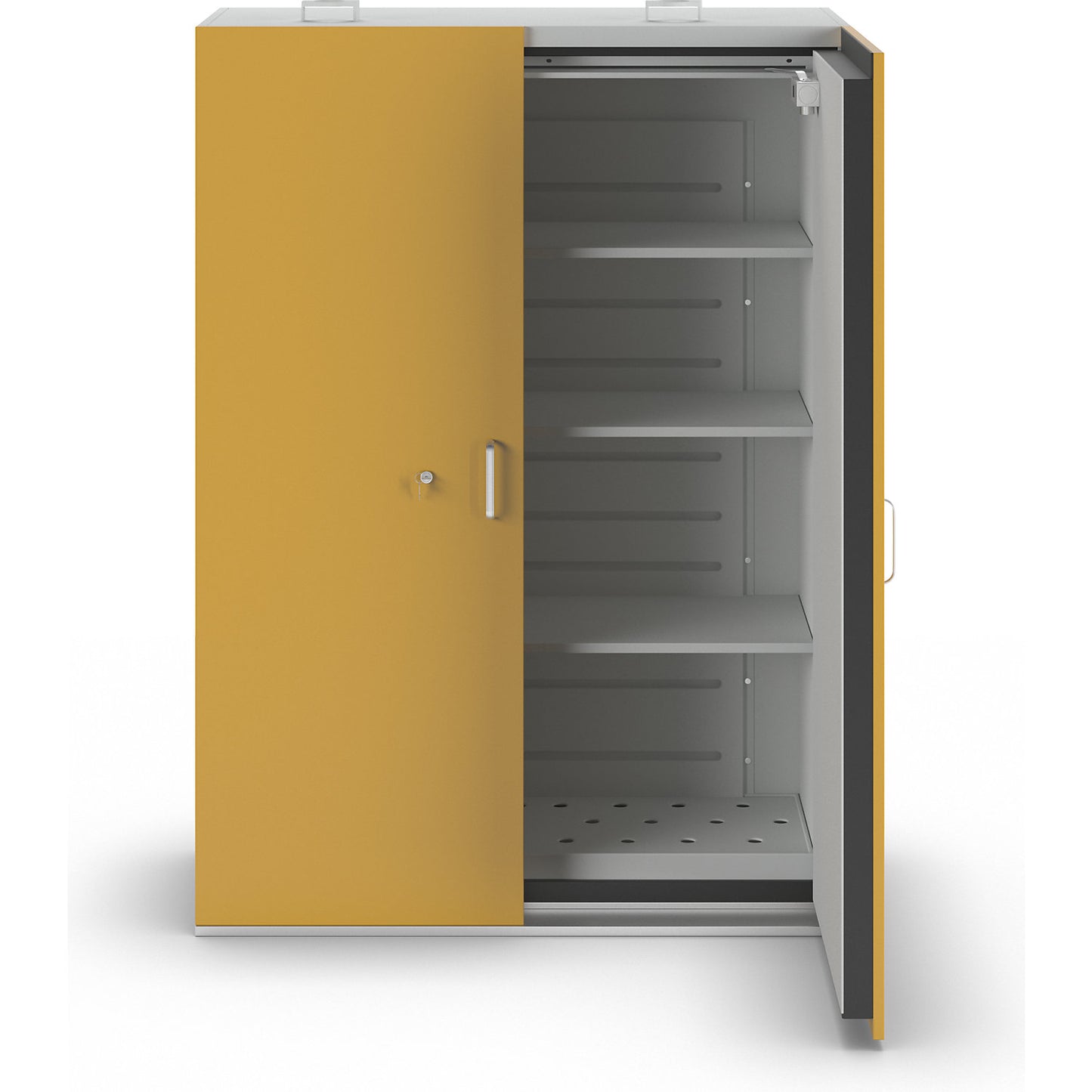 Fire resistant hazardous goods storage cupboard type 90, 2 doors, HxWxD 1935 x 1400 x 598 mm.