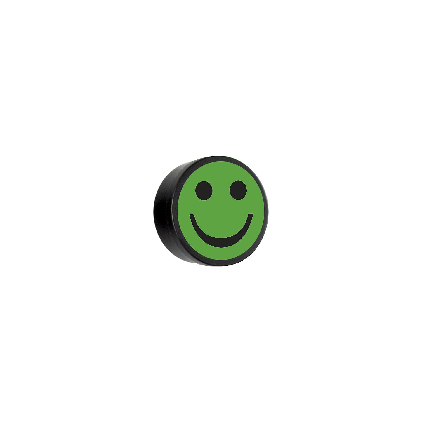 FACE round magnet, Ø 35 mm, pack of 10, friendly face, green.