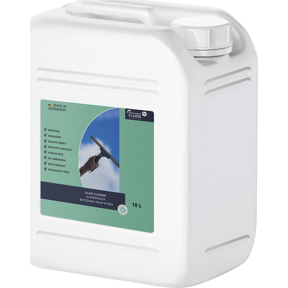 Glass cleaner, premium, capacity 10 l, pH value 8.5 - 9.0.