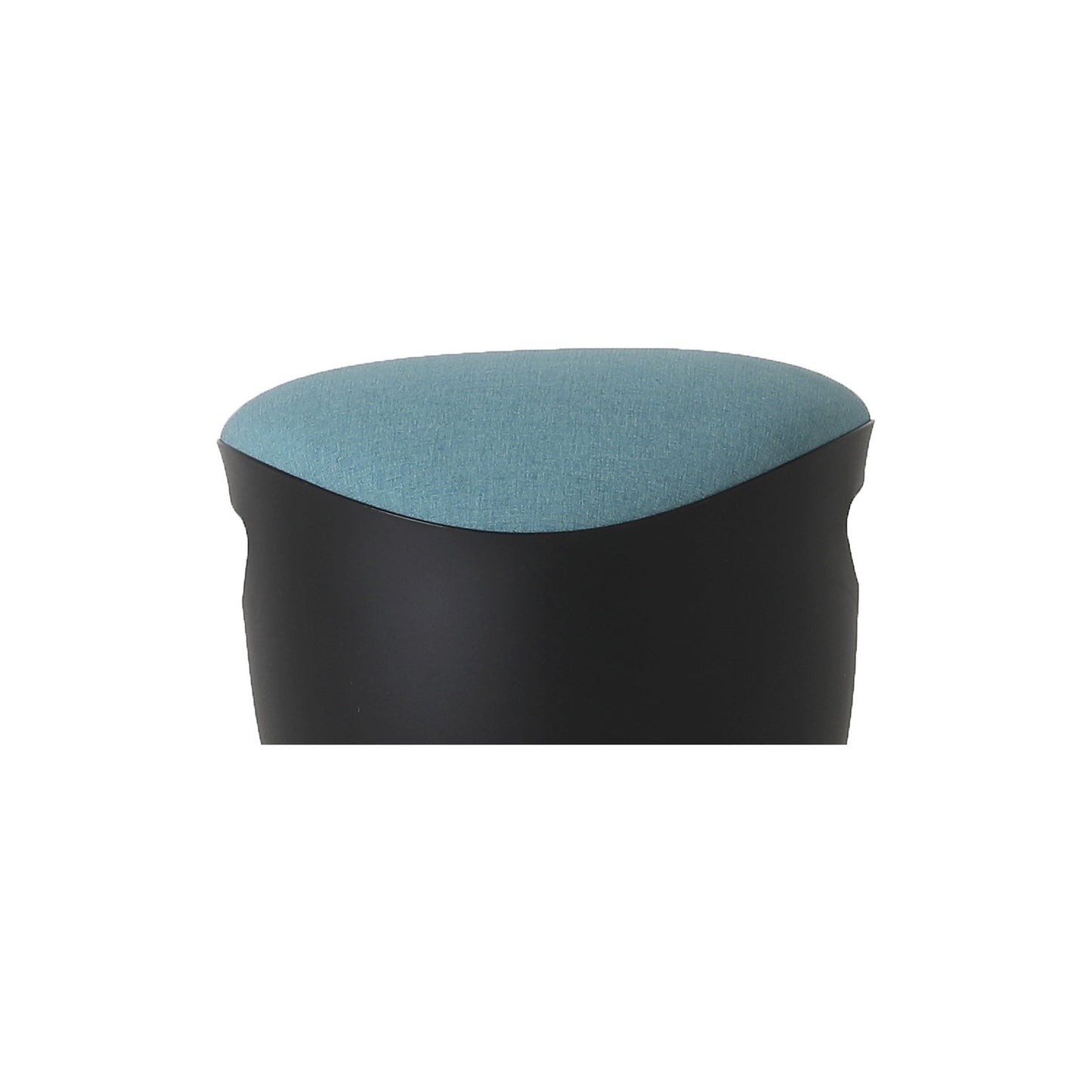 Flexible stool, height adjustable 465 - 585 mm, upholstered seat, turquoise cover.